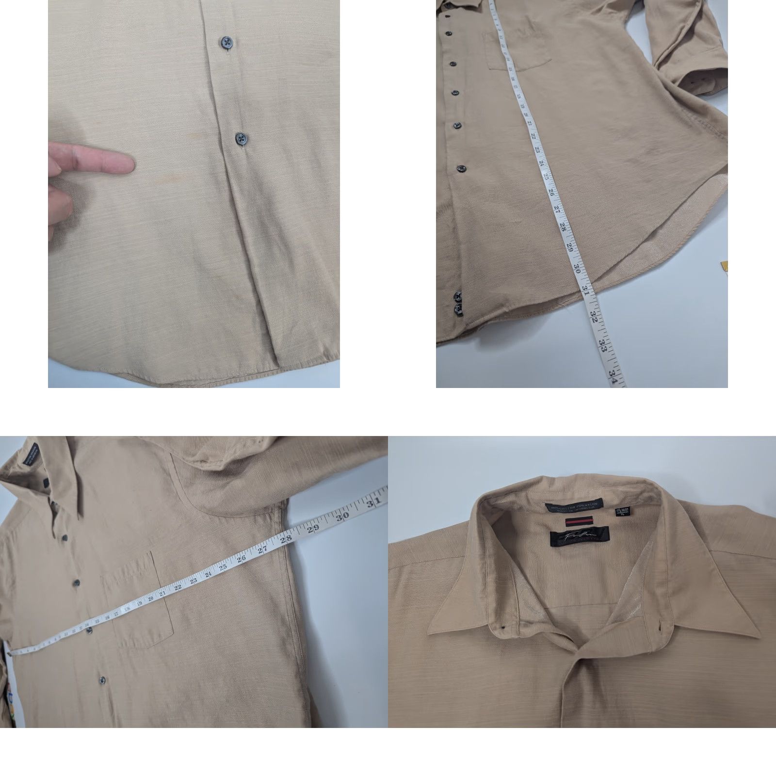 Fubu Fubu Shirt Men's XL Beige Button Up Long Sleeve Streetwear Y2K 90s Hip Hop Casual Size US XL / EU 56 / 4 - 8 Thumbnail