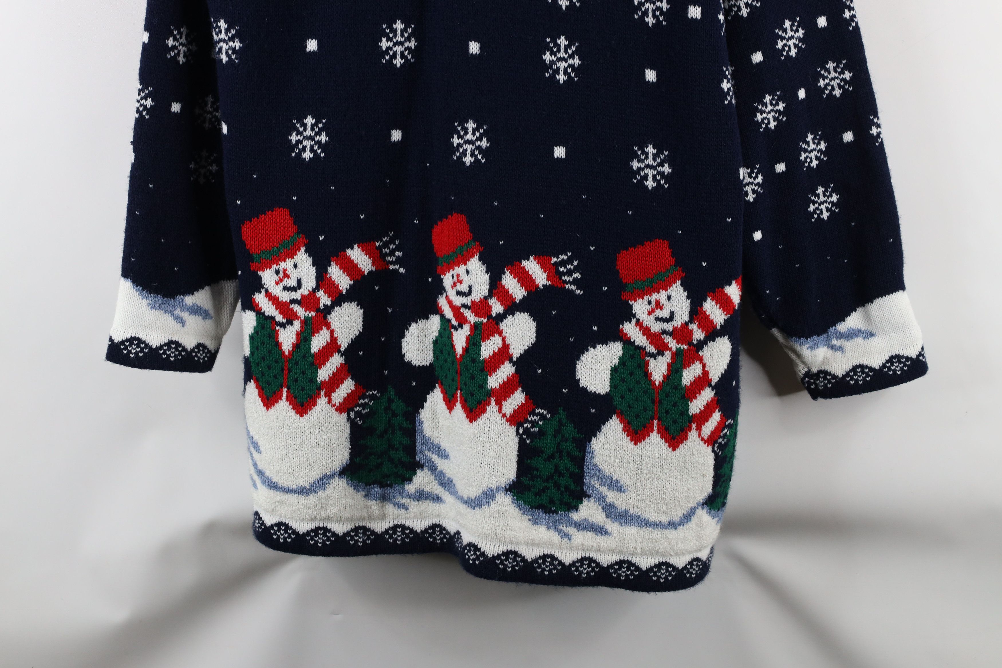 Vintage Vintage 90s Streetwear Christmas Snowman Knit Tunic Sweater Size L / US 10 / IT 46 - 3 Thumbnail