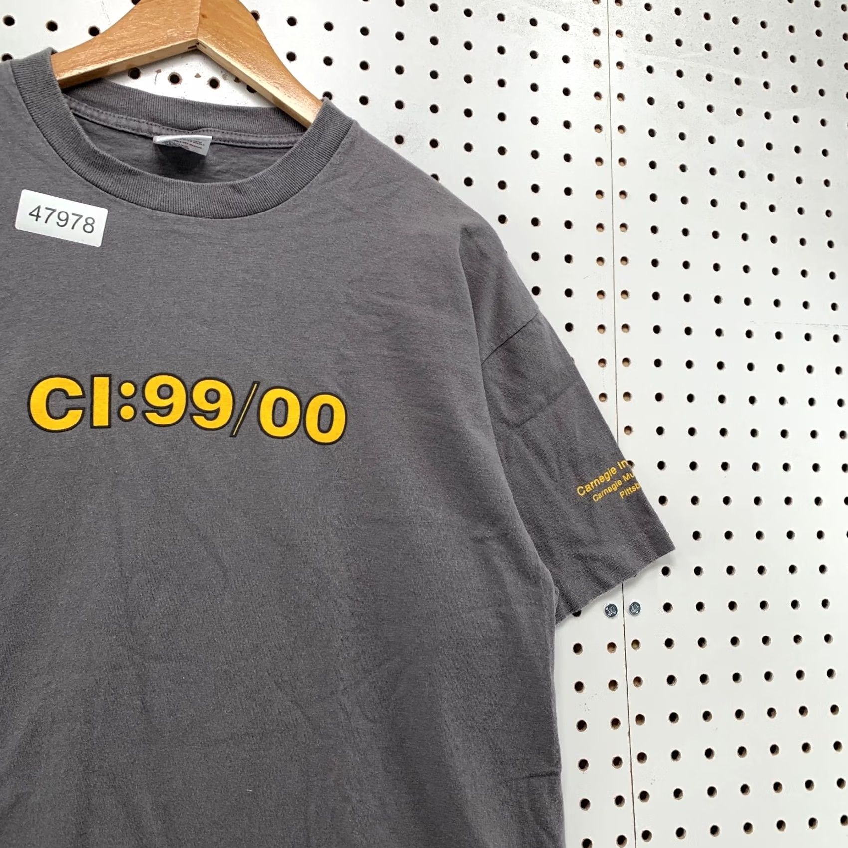 Anvil Vintage Carnegie Museum Art Shirt Mens XL Gray Graphic 90s CI 99/00 Cotton Short Sleeve Crew Neck T-Shirt Size US XL / EU 56 / 4 - 7 Thumbnail