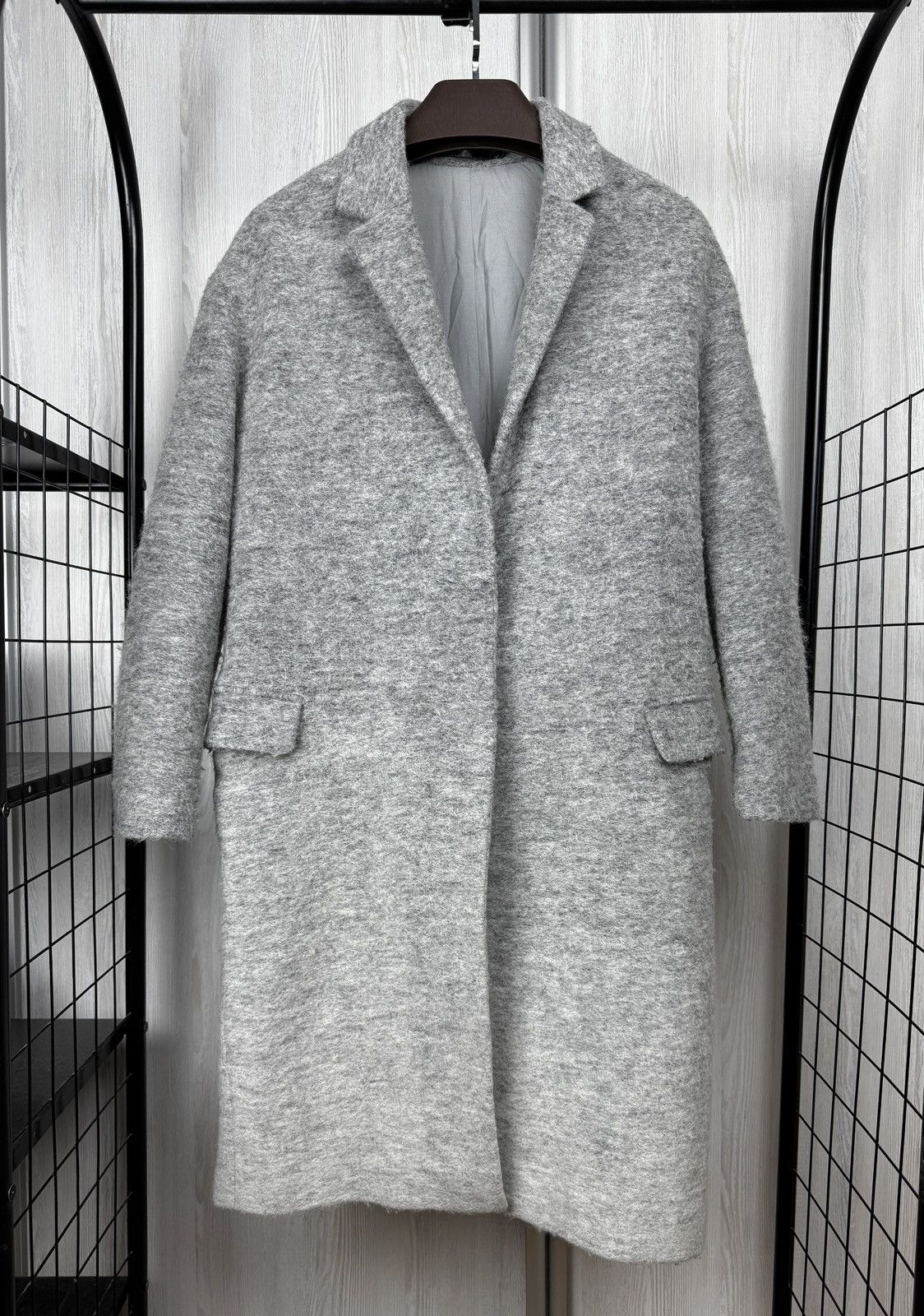 Allsaints AllSaints Sancia Ricci Wool Blend Italian Cloth Grey Coat Size S / US 4 / IT 40 - 2 Thumbnail
