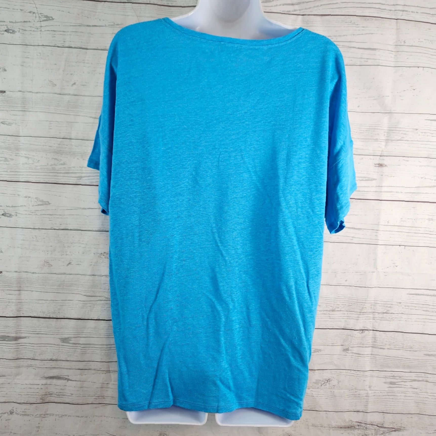Vintage Chico's Womens Linen Top Sleeve Scoop Neck Solid Blue Large Size L Shirt Womens Classic Spring Summer Fall Short Sleeve Pullover Size L / US 10 / IT 46 - 3 Thumbnail