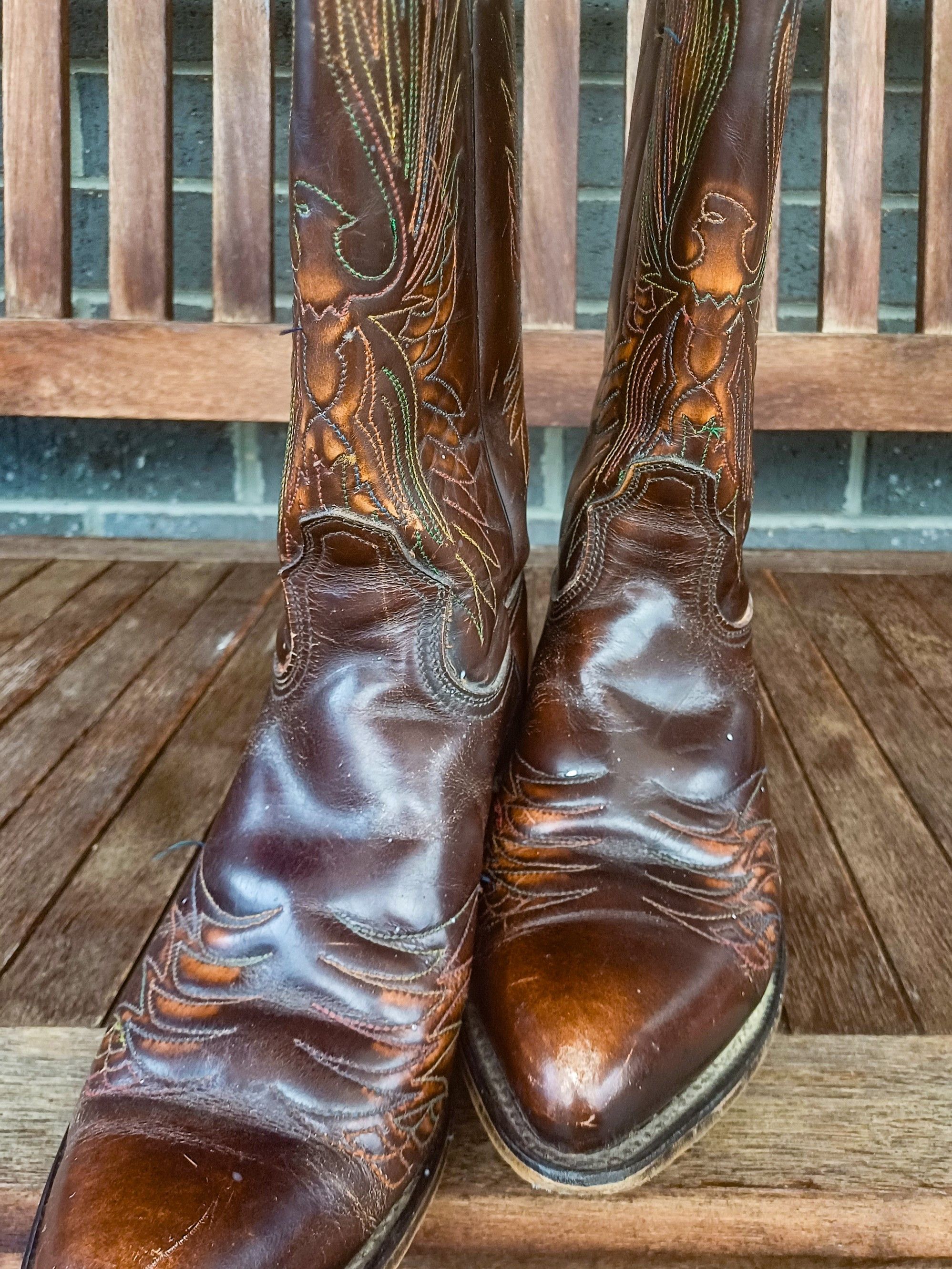 Cowboy Equipment Acme 1970s Thunderbird Rising Phoenix Western Cowboy Boots Size US 6 / IT 36 - 3 Thumbnail