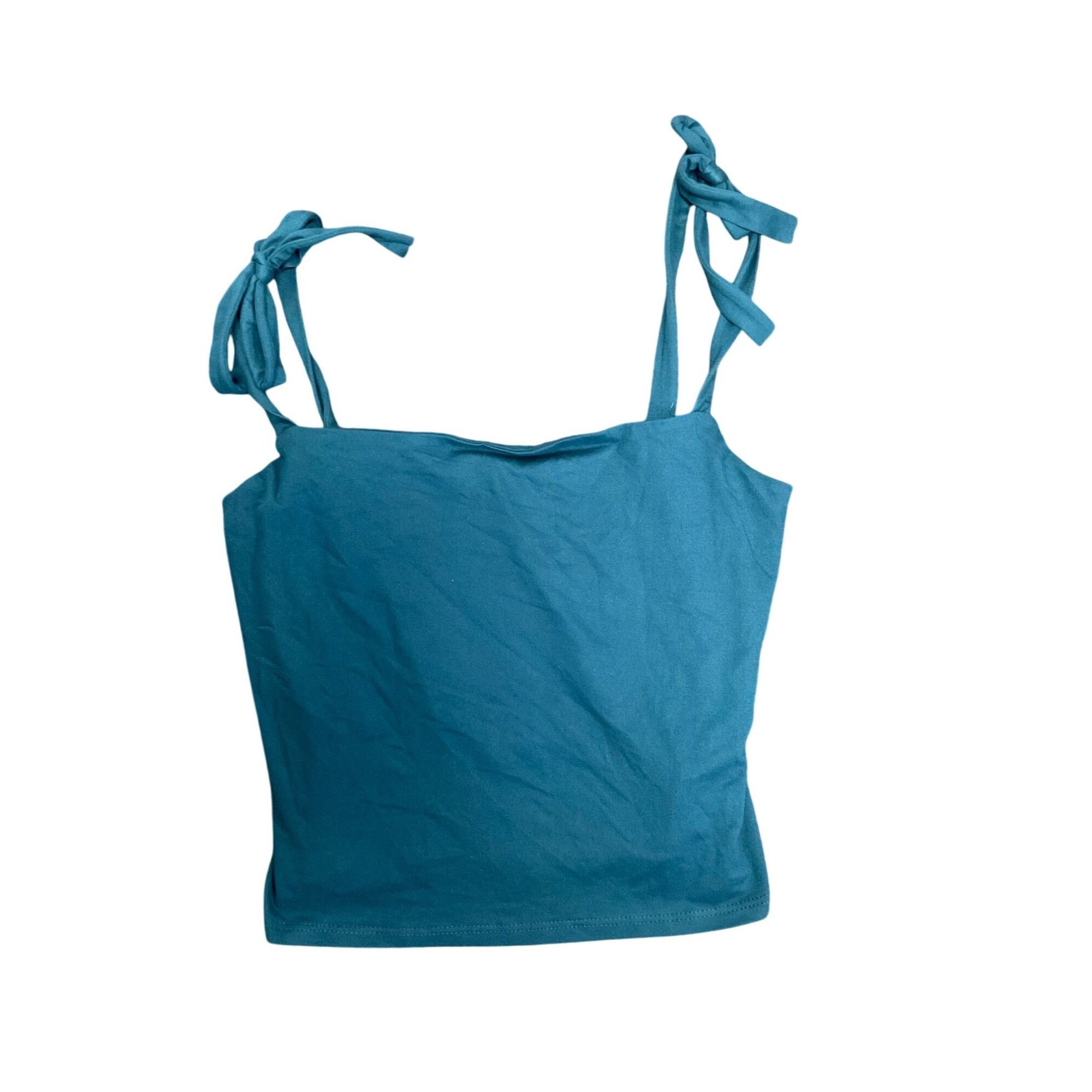 Other Teal Tie-Shoulder Tank Top By Gaze Size L Polyester/Spandex Size L / US 10 / IT 46 - 3 Thumbnail