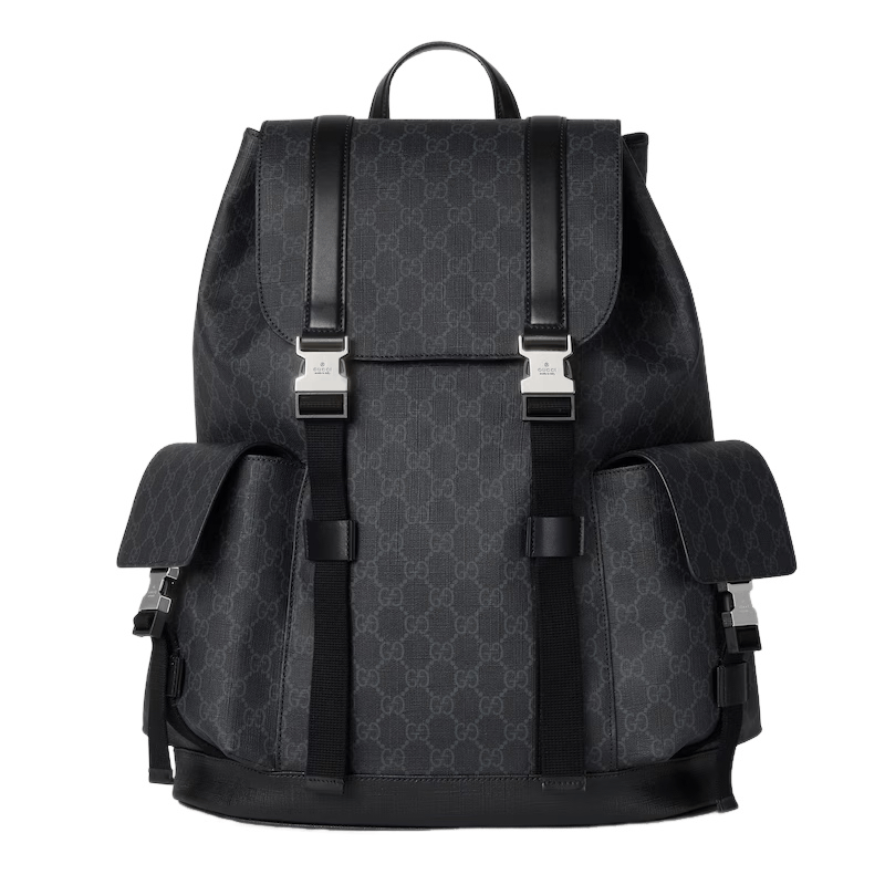 Gucci GUCCI Large $2700 Black GG Canvas Backpack New & Authentic Size ONE SIZE - 1 Thumbnail