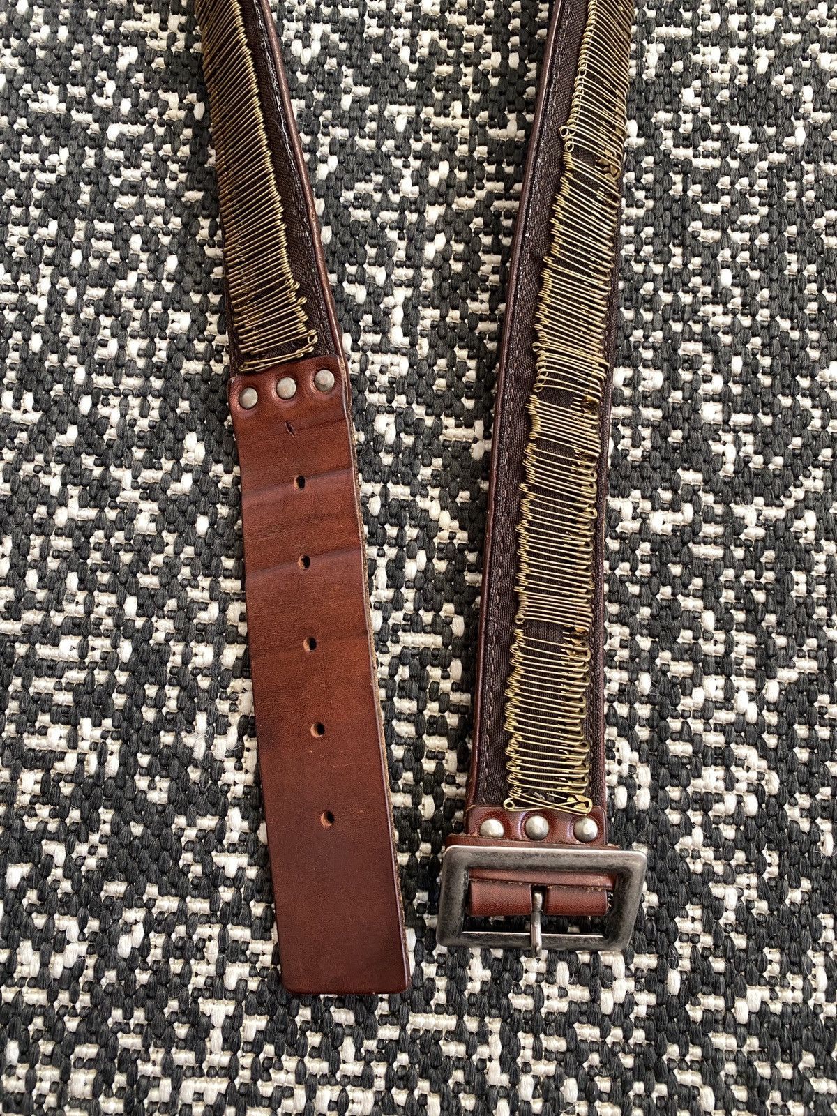 Dries Van Noten Dries Van Noten 90s Artisanal Safety Pin Belt | Grailed