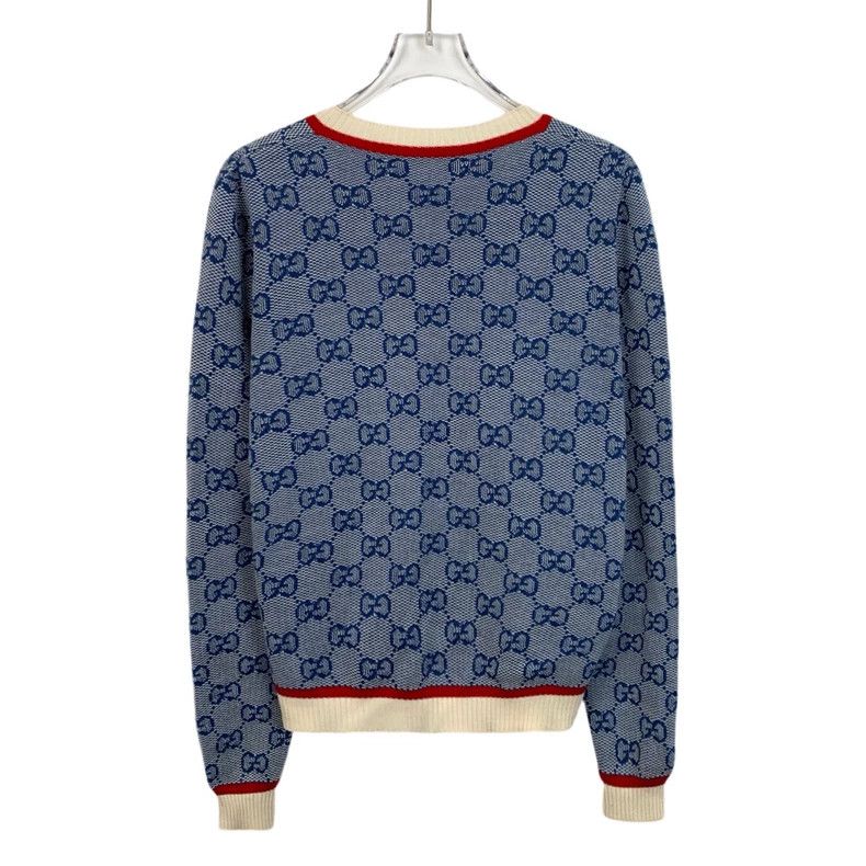 Gucci Gucci Blue logo old flower full print wool round neck long Size US M / EU 48-50 / 2 - 2 Thumbnail