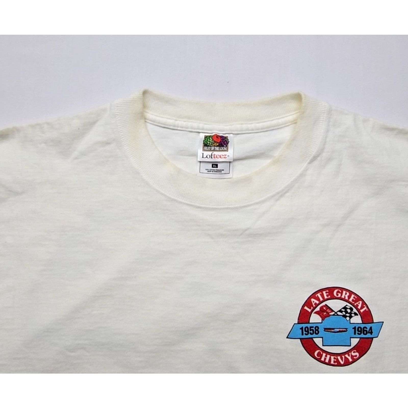 Fruit Of The Loom Vintage Late Great Chevys Car Shirt XL White Tee 90s Size US XL / EU 56 / 4 - 5 Thumbnail