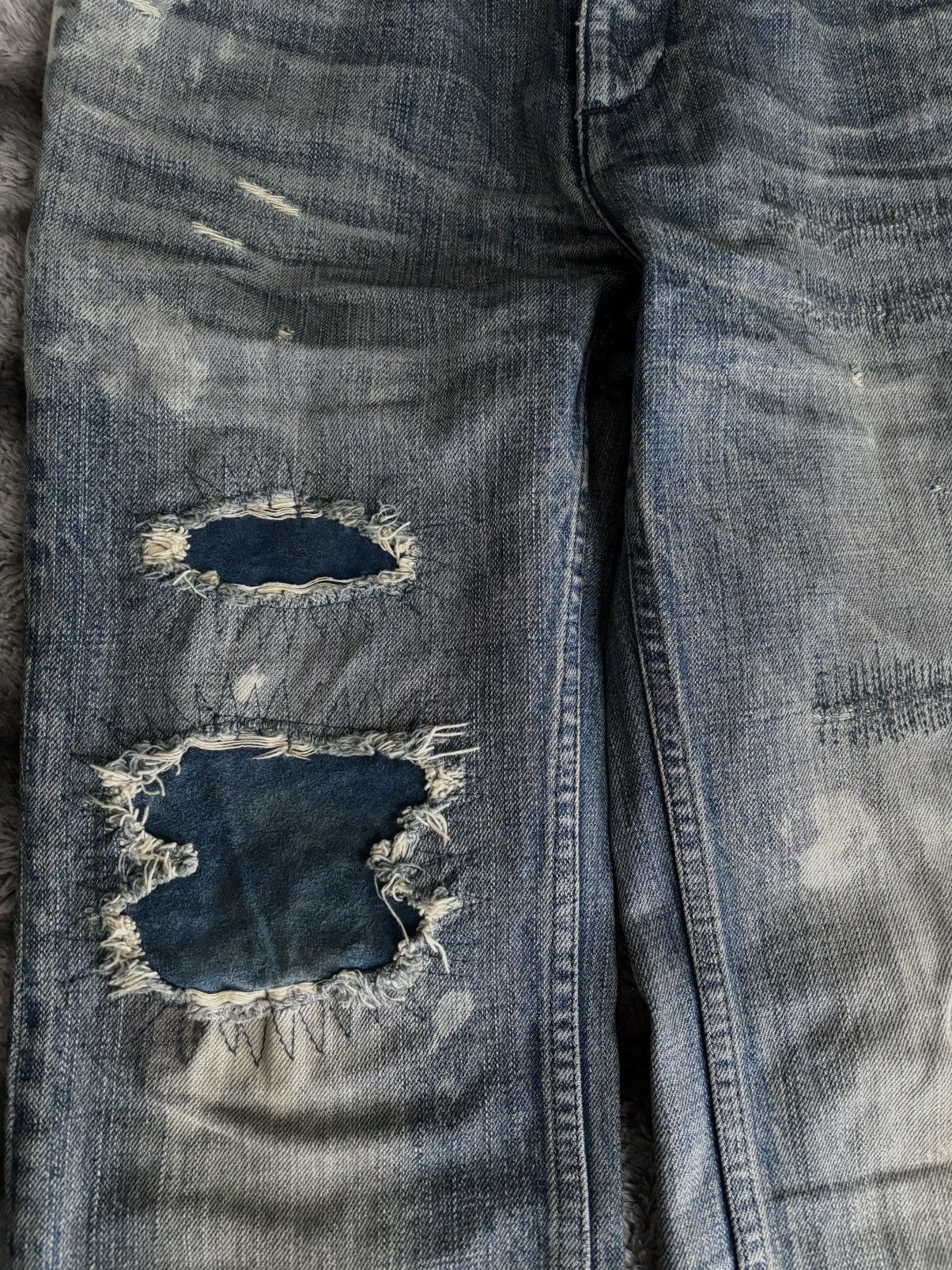 Isamu Katayama Backlash aw12 cow leather repair denim Size US 28 / EU 44 - 3 Thumbnail