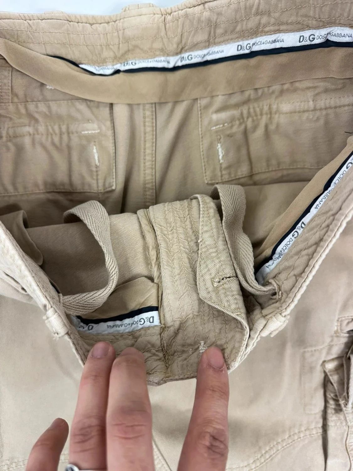 Dolce & Gabbana Dolce Gabbana SS2007 Beige Cargo Pants Plaque Baggy Size US 32 / EU 48 - 11 Thumbnail
