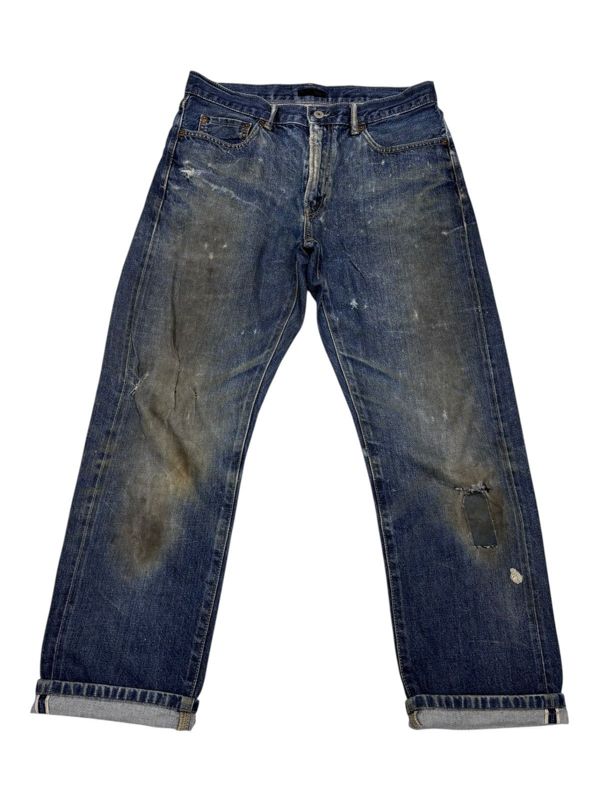 Undercover × Uniqlo Vintage Uniqlo Selvedge Dirty Distressed Denim Jeans Size US 30 / EU 46 - 1 Thumbnail
