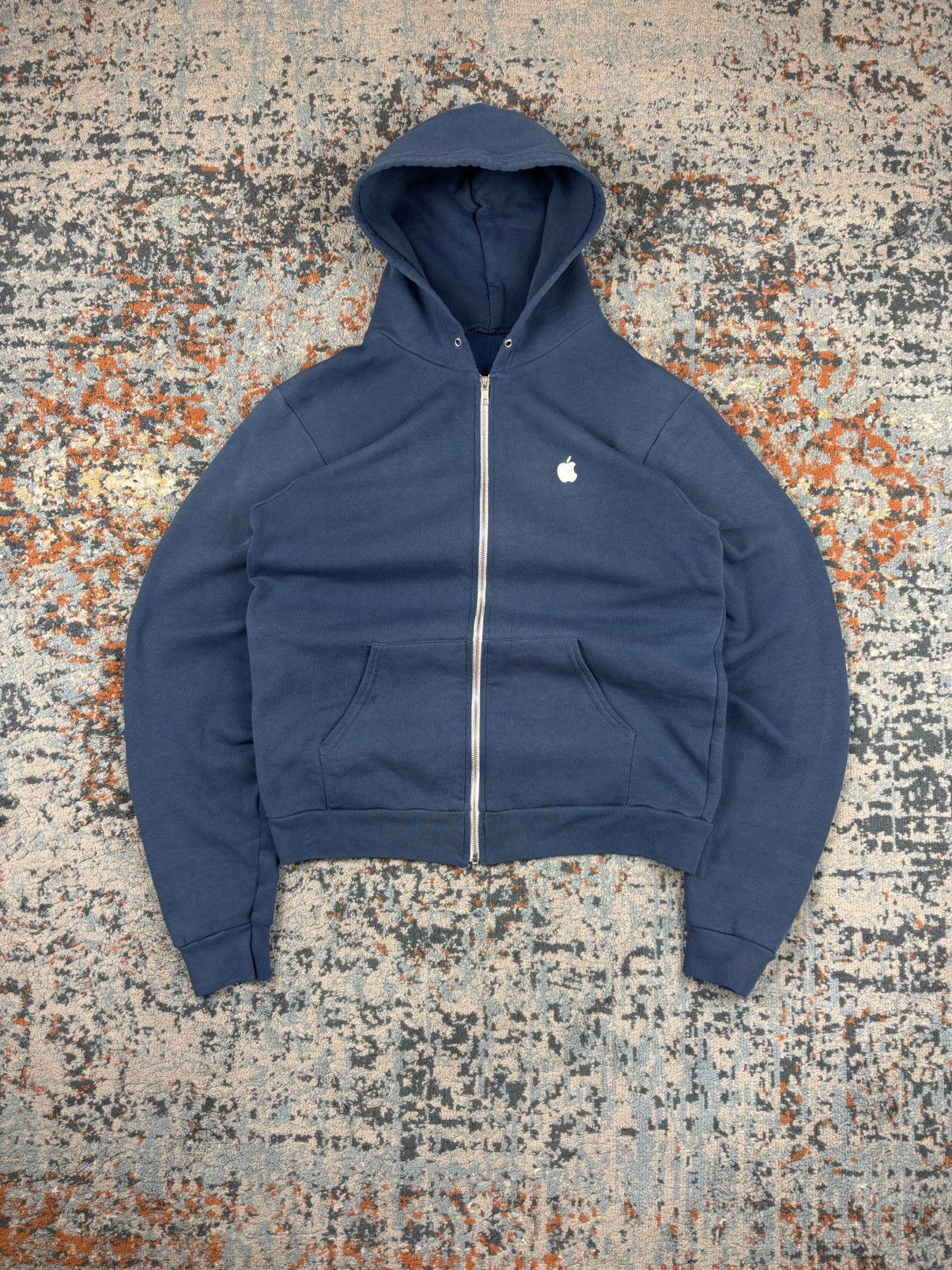 Apple × Vintage Vintage 00s Apple logo marine blue zip hoodie Boxy USA made Size US M / EU 48-50 / 2 - 1 Thumbnail