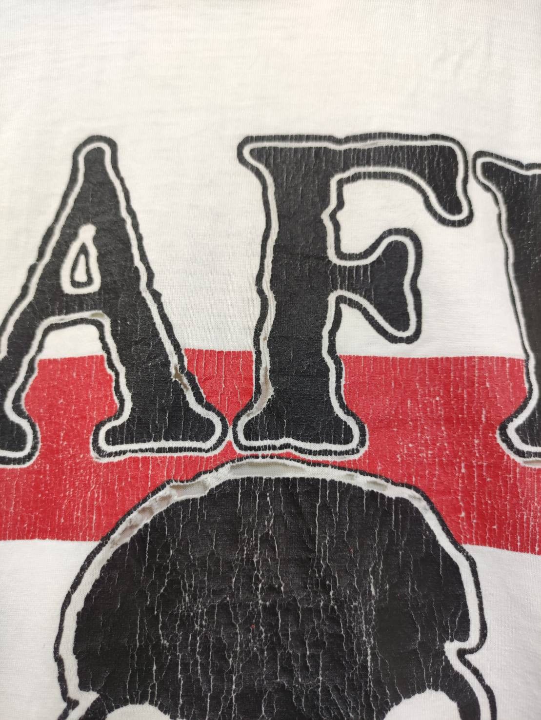 Band Tees Vtg 90's AFI Band East Bay Hard Core Black Cat 666 Raglan Size US L / EU 52-54 / 3 - 4 Thumbnail