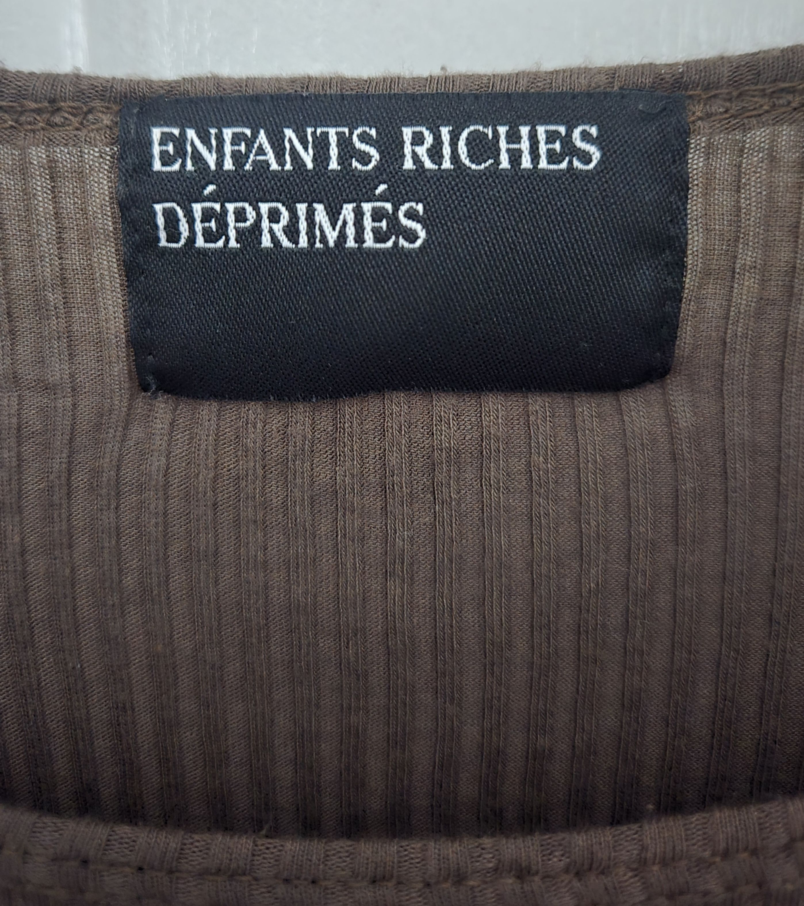 Enfants Riches Deprimes ERD Brown Cotton Ribbed Longsleeve Thermal Tee Shirt T-shirt Size US XXL / EU 58 / 5 - 4 Thumbnail