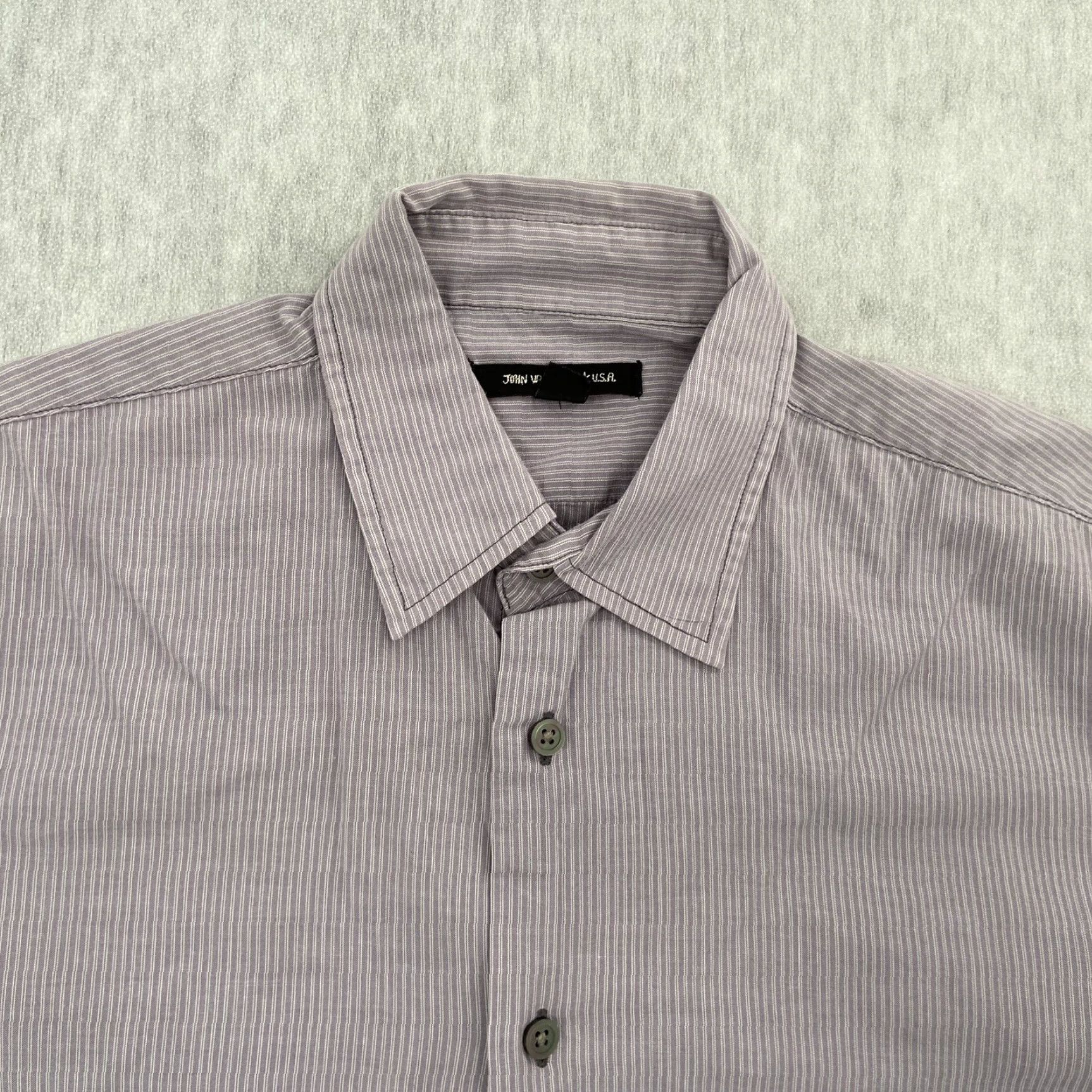 John Varvatos John Varvatos Shirt Adult Small Purple Striped Button-Up Long Sleeve Cotton Mens S Size US S / EU 44-46 / 1 - 3 Thumbnail