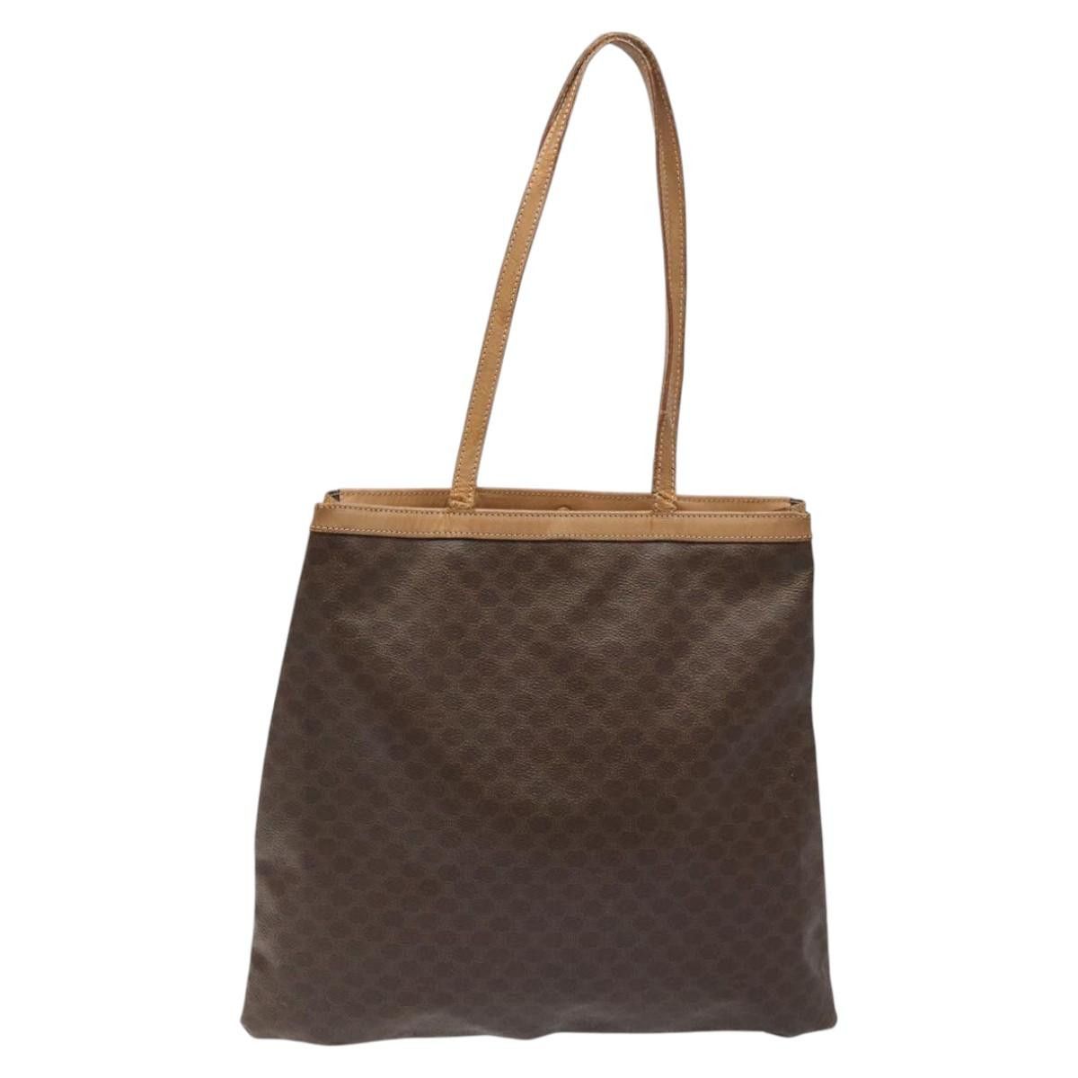 CELINE Macadam Canvas Tote Bag Pvc Brown