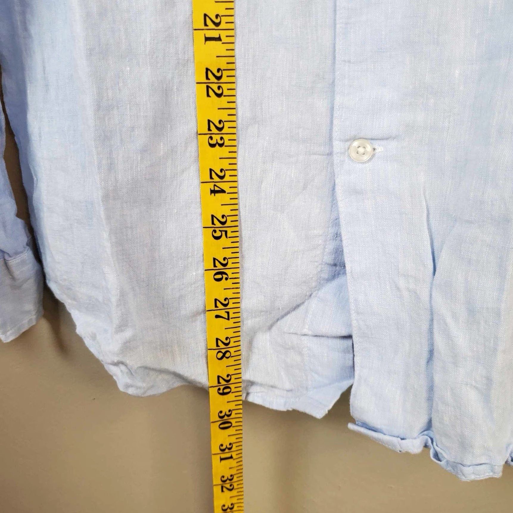 Tasso Elba Tasso Elba Shirt Mens M Blue 100% Linen Long Sleeve Button Up Lightweight Solid Size US M / EU 48-50 / 2 - 3 Thumbnail