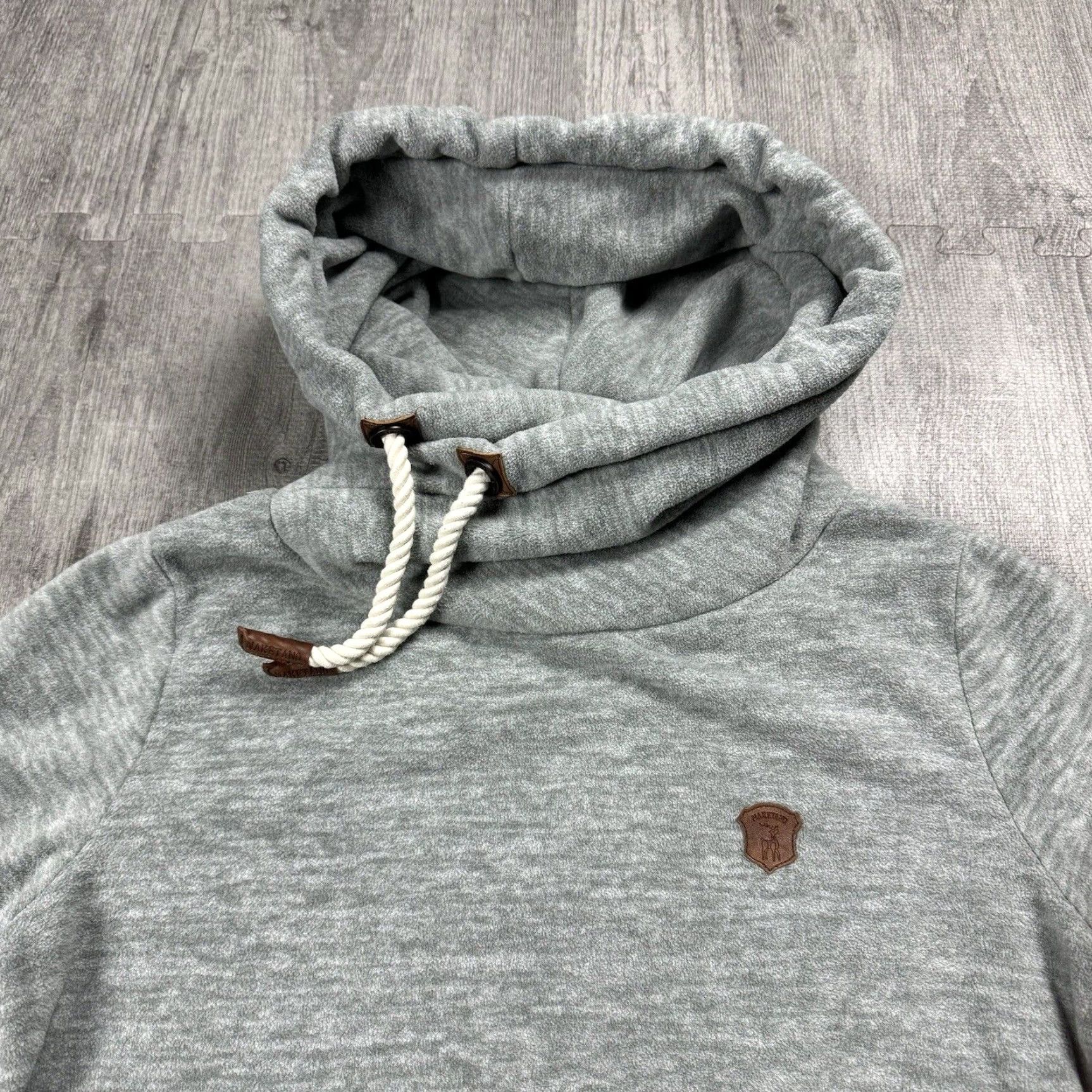 Vintage VINTAGE NAKETANO GLITZERMUSHI GRAY MELANGE FLEECE HOODIE SWEATSHIRT WOMENS LARGE L Size L / US 10 / IT 46 - 2 Thumbnail