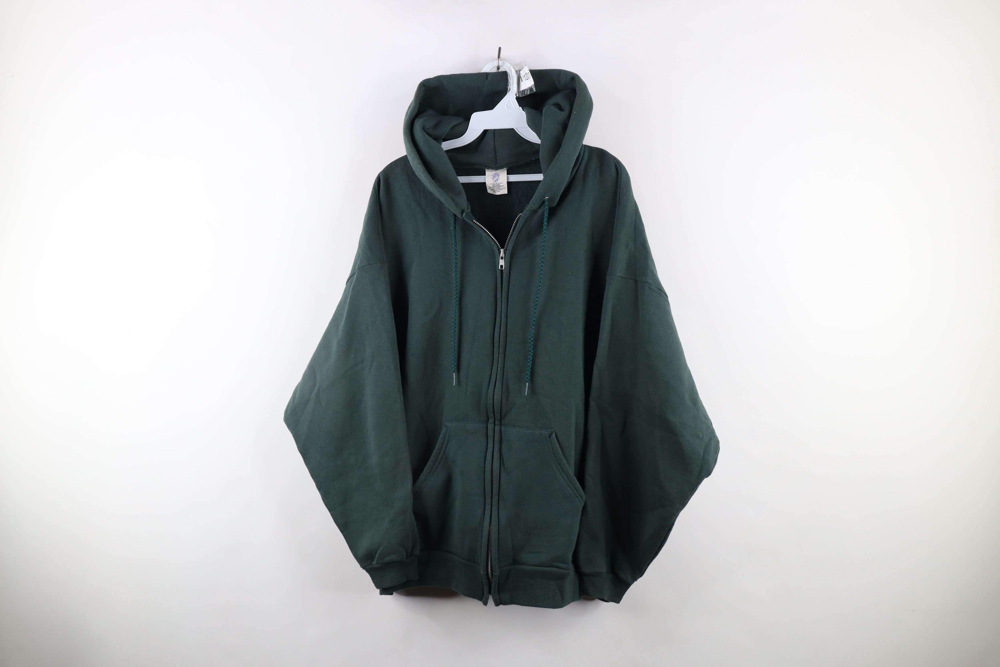 Vintage Vintage 90s Streetwear Full Zip Hoodie Sweatshirt Green Size 3XL / US 20-22 - 1 Thumbnail