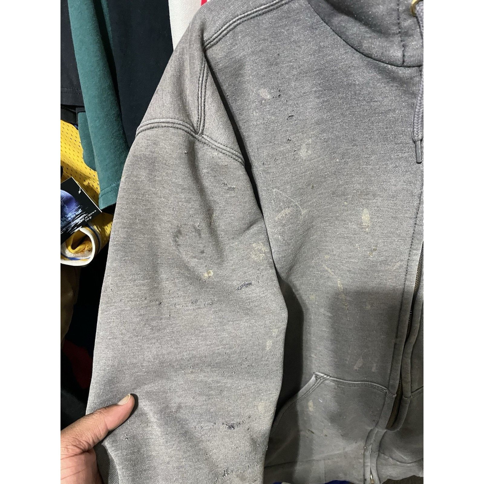 Carhartt Size 2XL-Carhartt Hoodie Thermal Lined Grey Faded Distressed Size US XXL / EU 58 / 5 - 4 Thumbnail