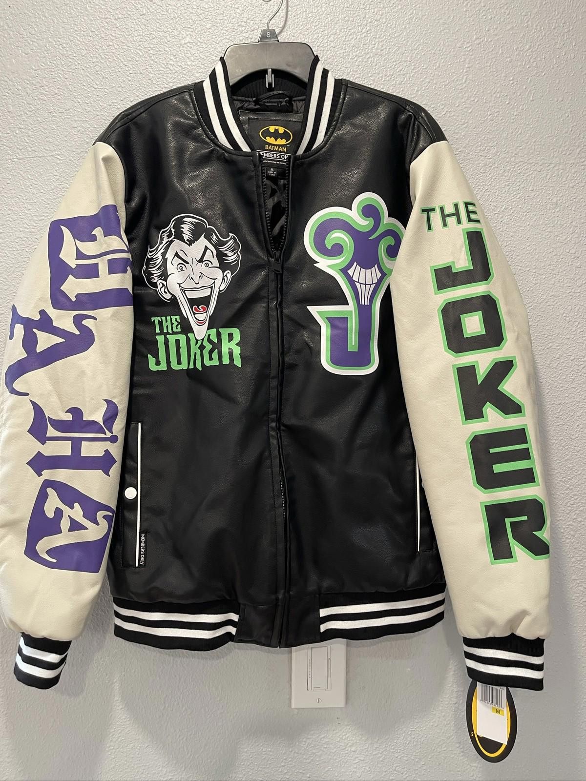 Members Only Members Only Batman Joker Varsity Jacket M Size ONE SIZE - 1 Thumbnail