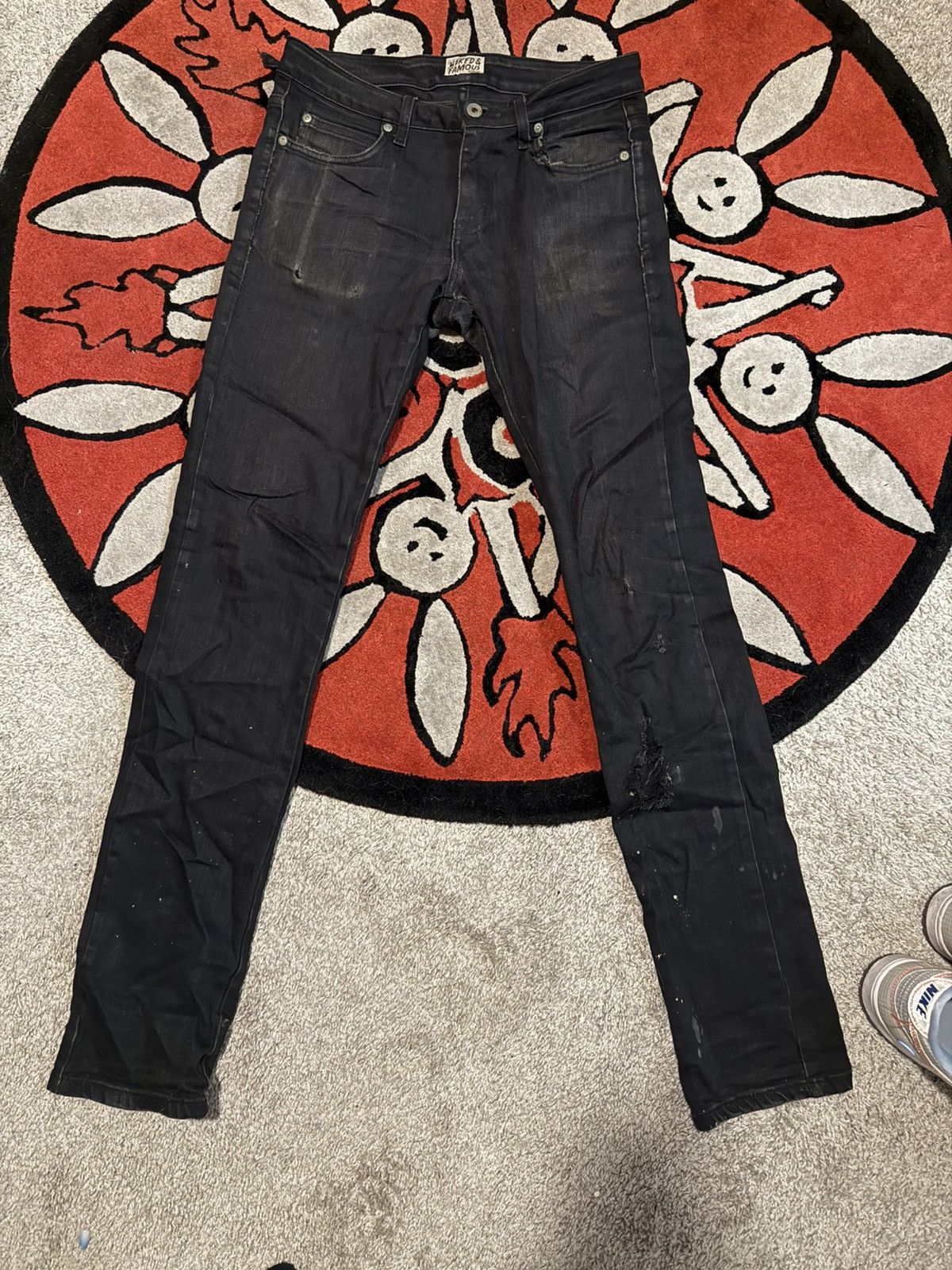 Naked & Famous Naked & Famous Distressed Denim Jeans Size US 31 - 1 Thumbnail