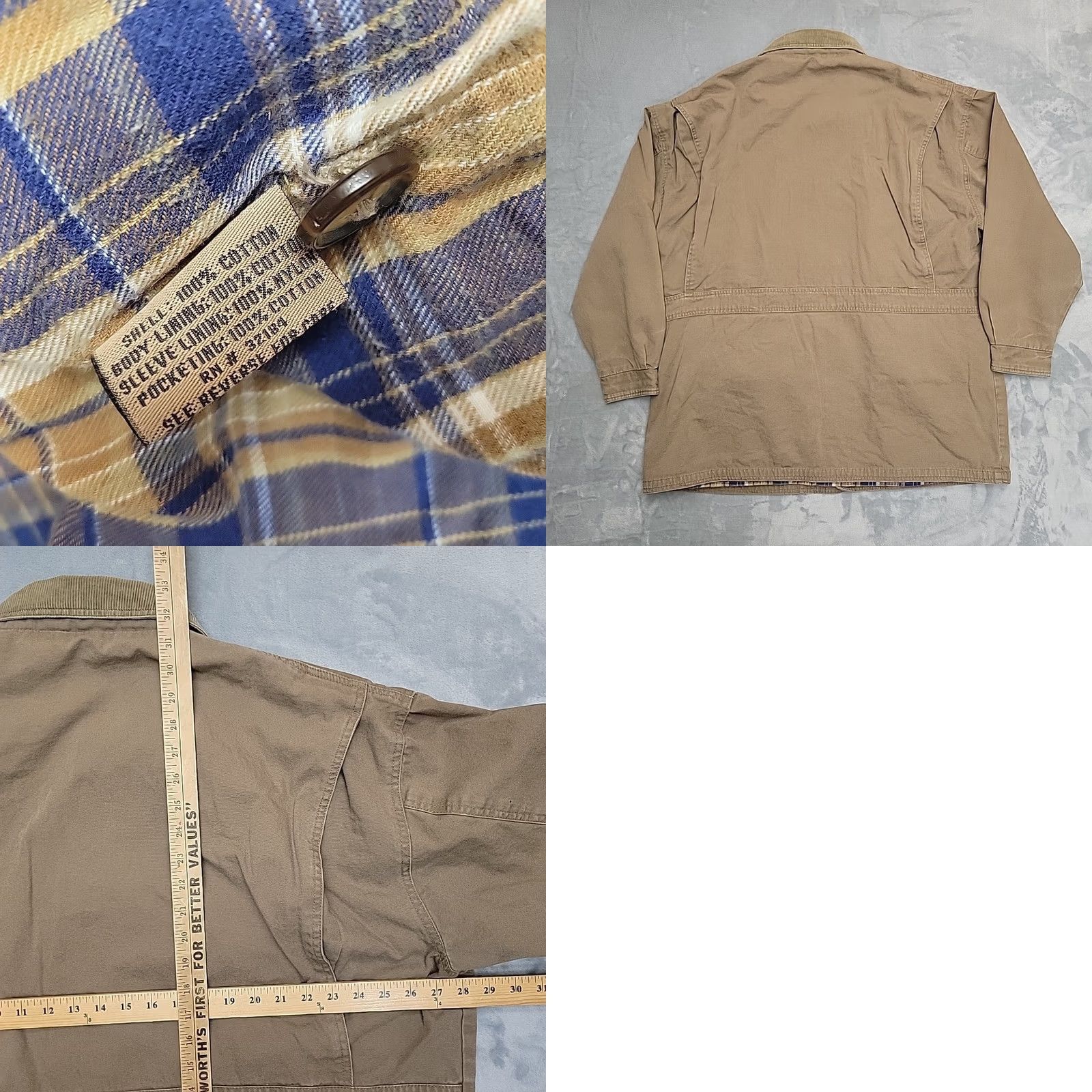 Vintage Rocky Mountain Elk Foundation Chore Jacket Men XL Canvas Barn Work Flannel Lined Size US XL / EU 56 / 4 - 8 Thumbnail