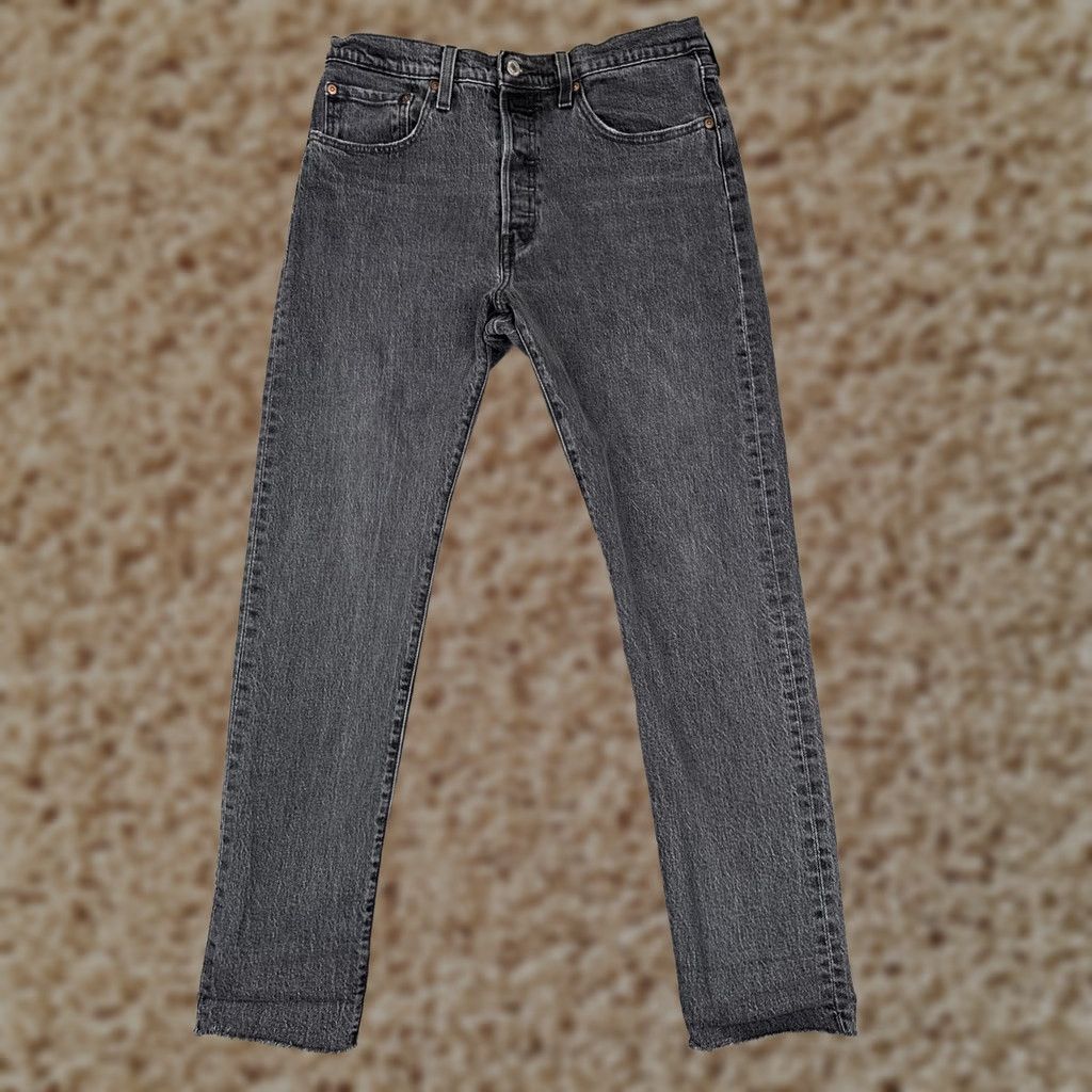Levi's Levi's 501 Jeans Womens W31 L30 High Rise Slim Tapered Charcoal Gray Denim Stretch 5-Pocket Size 24" / US 00 / IT 34 - 1 Thumbnail