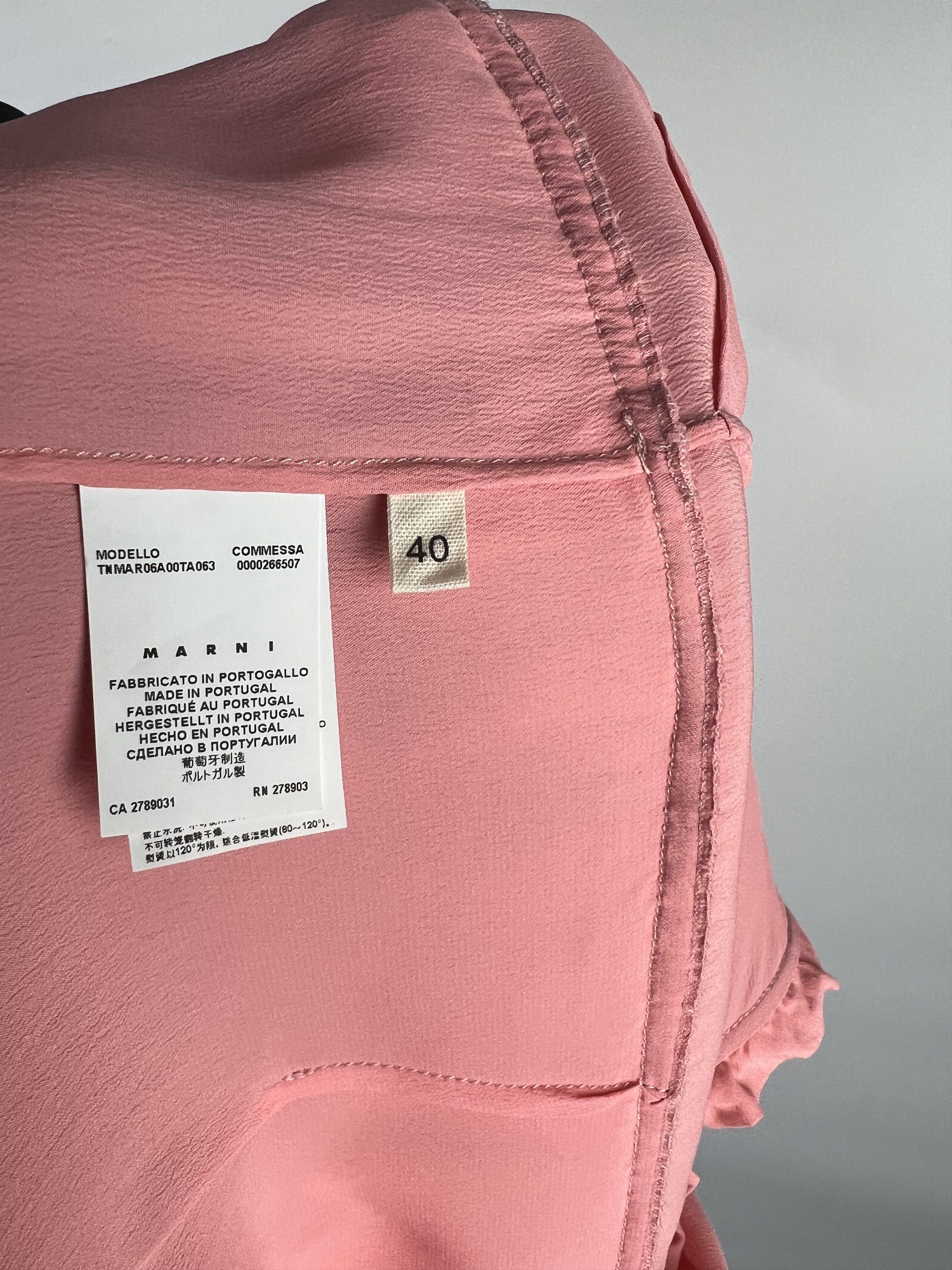 Marni Marni Pink Ruffled Silk Button Sleeveless Dress Size 40 Size S / US 4 / IT 40 - 12 Thumbnail