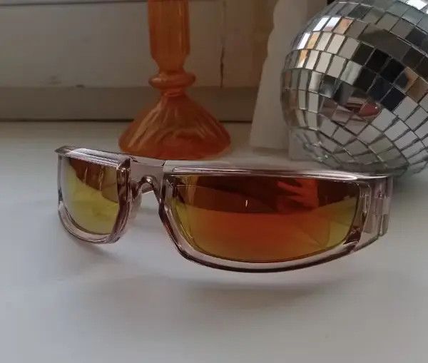 Jewelry Peach Color Sunglasses Hip Hop Grunge Y2K Yellow Size ONE SIZE - 3 Thumbnail