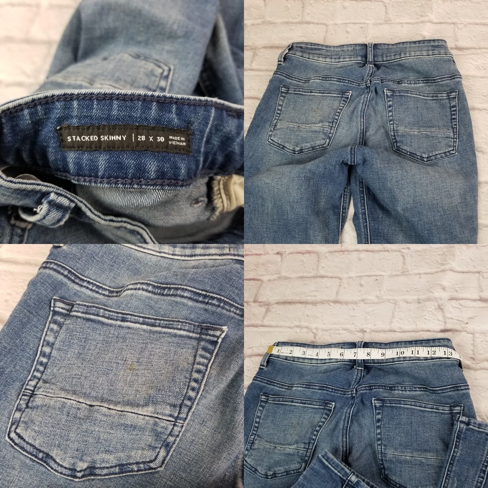 Pacsun Pacsun Mens Vertical Stretch Stacked Skinny Jeans Distressed 28 X 30 Denim Size US 28 / EU 44 - 8 Thumbnail