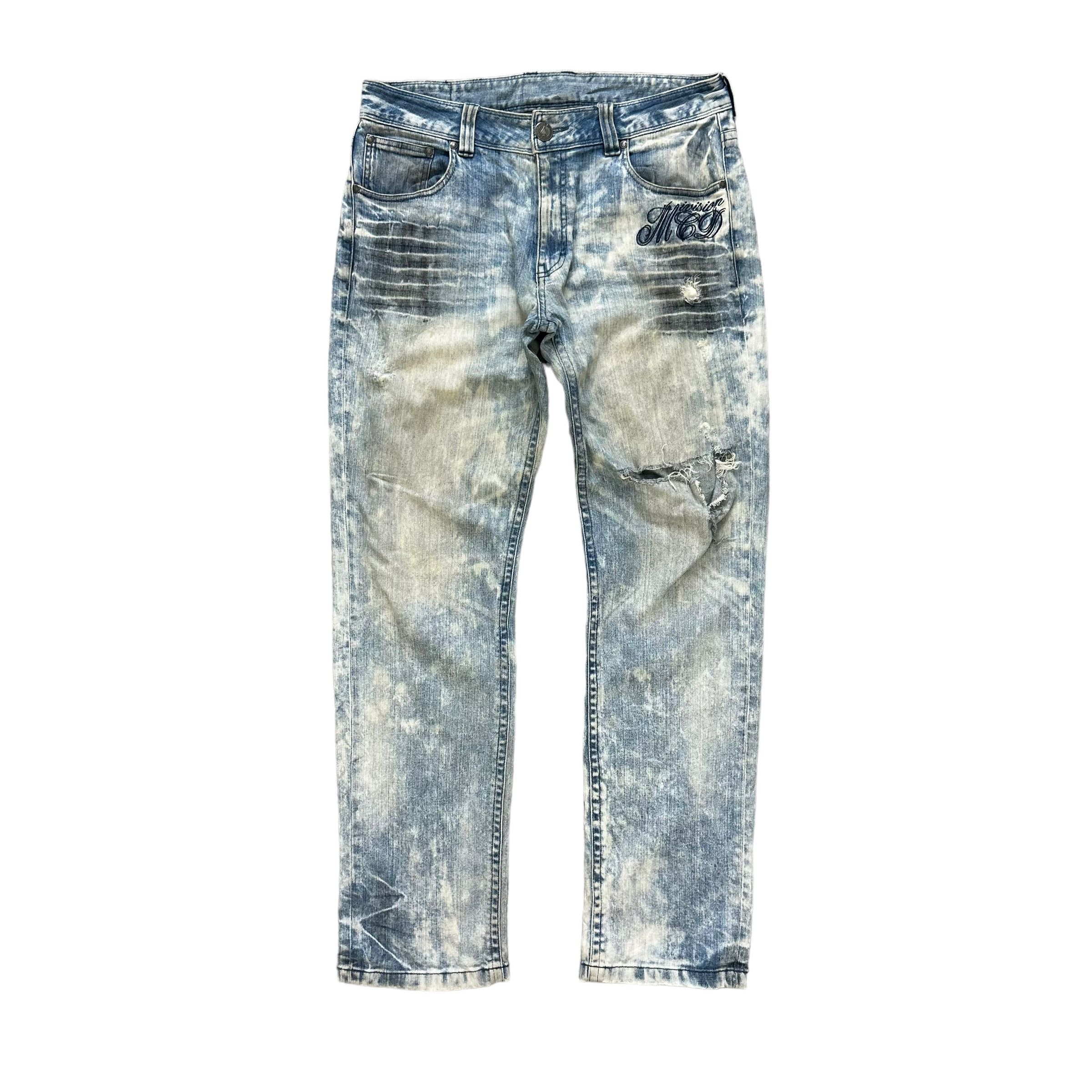 Japanese Brand MORE CORE DIVISION M.C.D WASHED DENIM PANTS #8508-012 Size US 37 - 1 Thumbnail