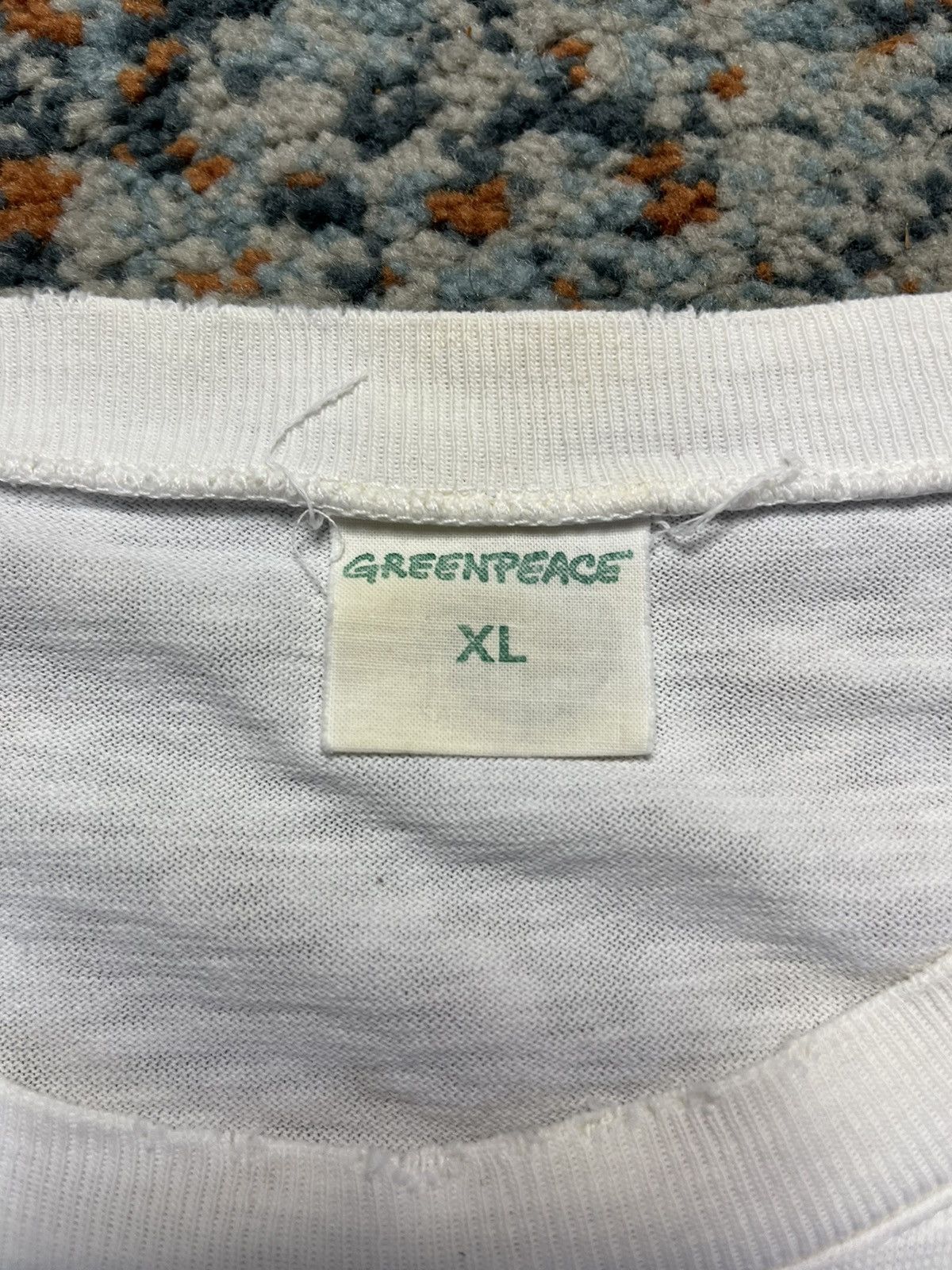 Vintage Rare Vintage 80s Greenpeace anti nuclear power graphic tee Size US XL / EU 56 / 4 - 7 Thumbnail