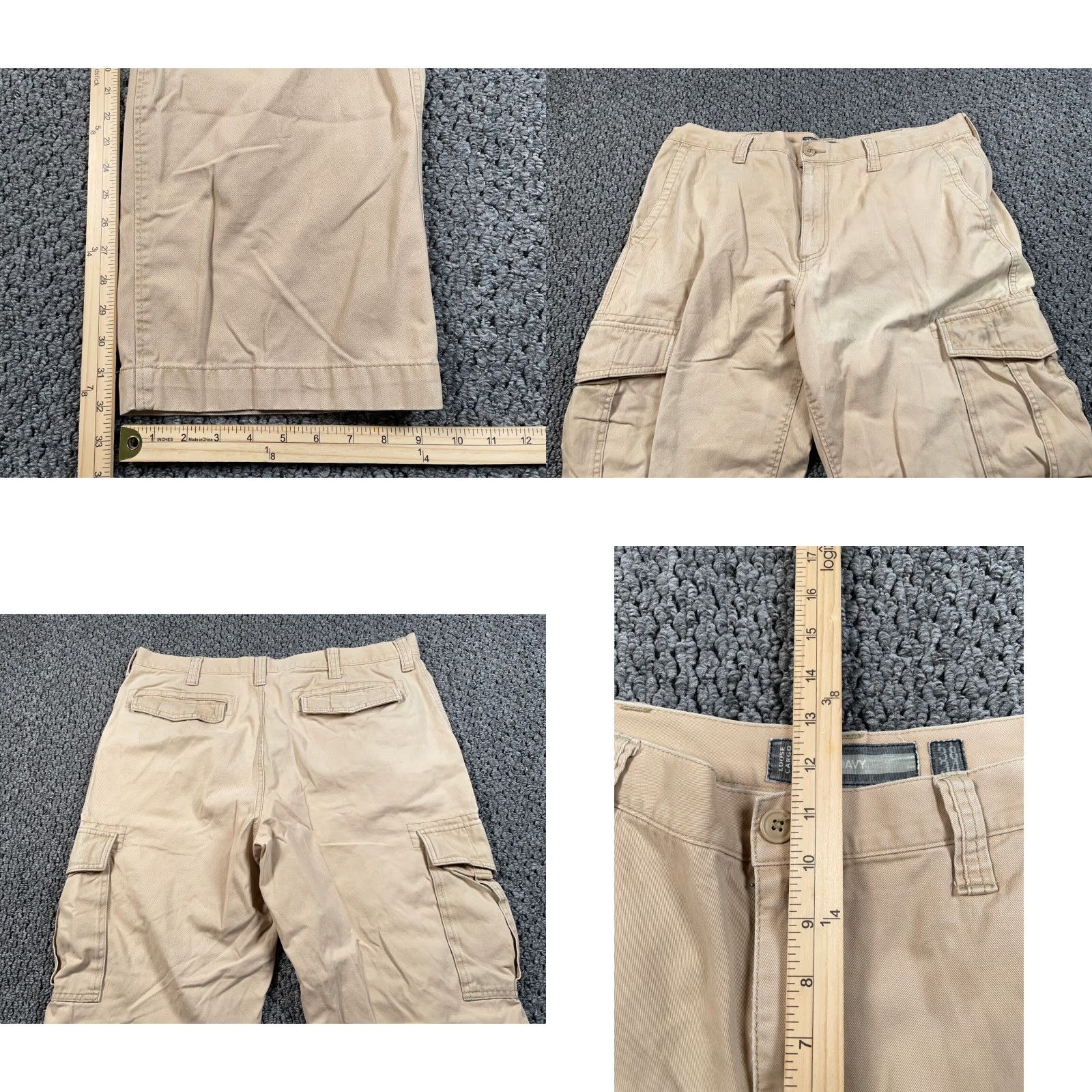 Vintage VINTAGE Baggy Loose Fit Cargo Pants Men's 39 x 32 Beige Pockets Cargo Pants Men 39x32 Regular Beige Mens Pants Regular Men Beige 90s? Size US 39 - 8 Thumbnail