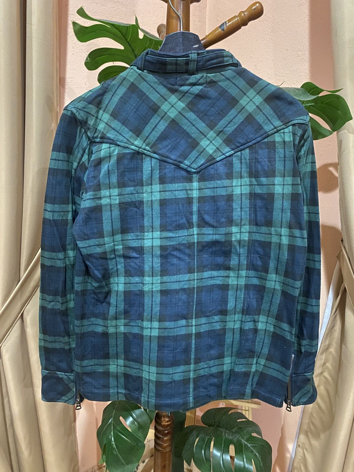 Beams Plus Beams Happy Life Solution Co. Green Plaid Biker Jacket Size US S / EU 44-46 / 1 - 8 Thumbnail