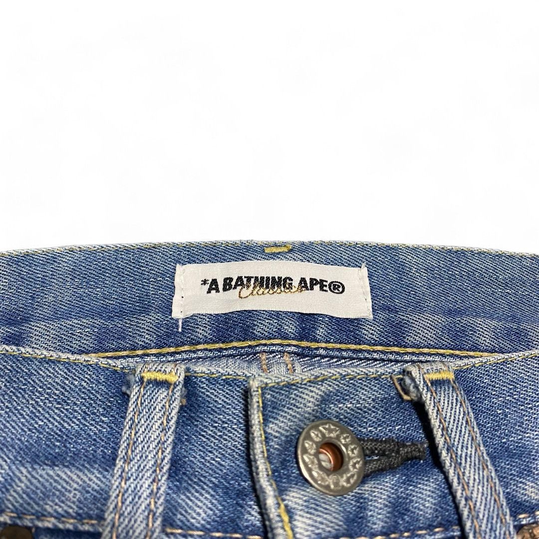 Bape A Bathing Ape (BAPE) - S Embroidered Baggy Jeans Light Blue Size US 30 / EU 46 - 3 Thumbnail