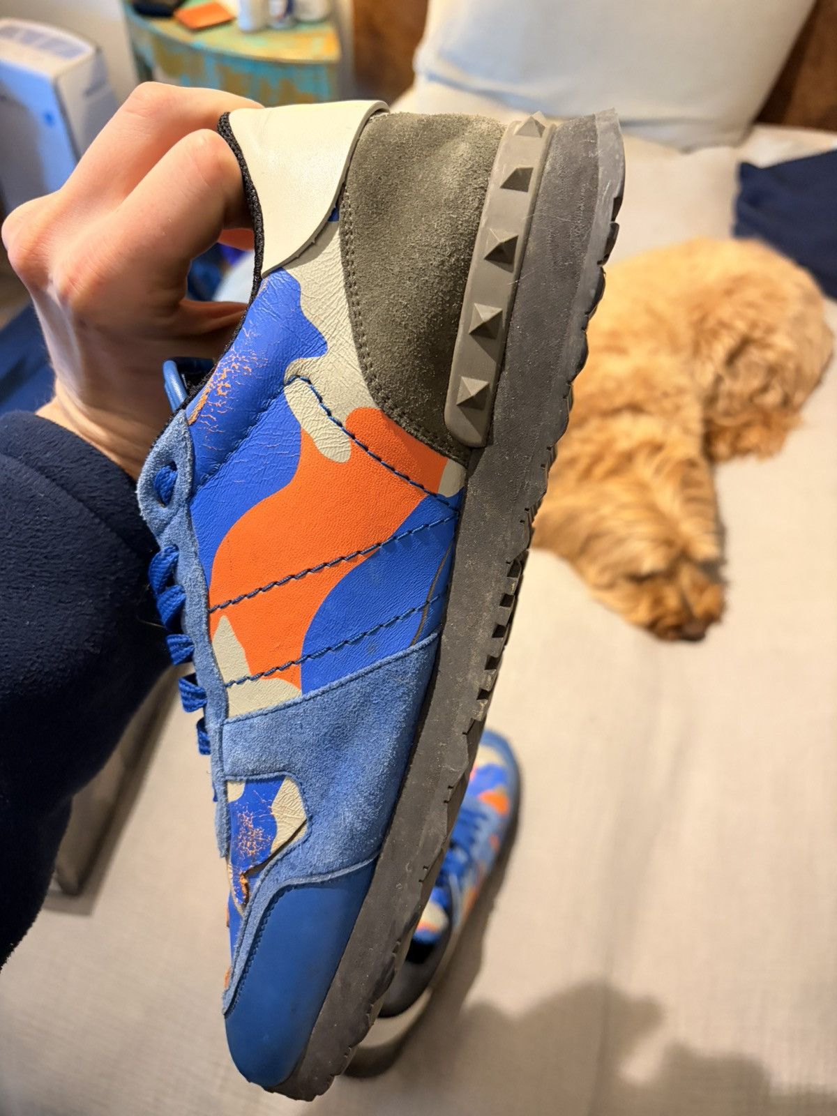 Valentino Blue/Orange Camo Valentino Size US 13 / EU 46 - 9 Thumbnail