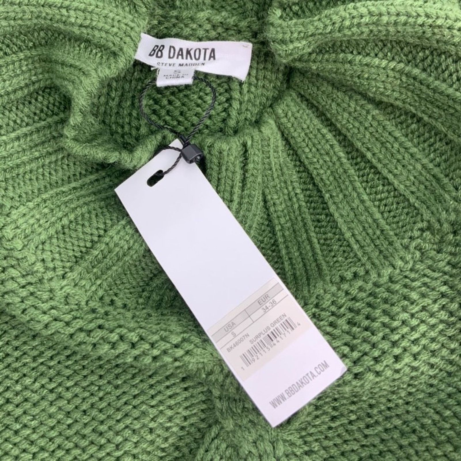 BB Dakota BB Dakota Surplus Green Cable Knit Tunic Sweater NWT Small Size S / US 4 / IT 40 - 5 Thumbnail