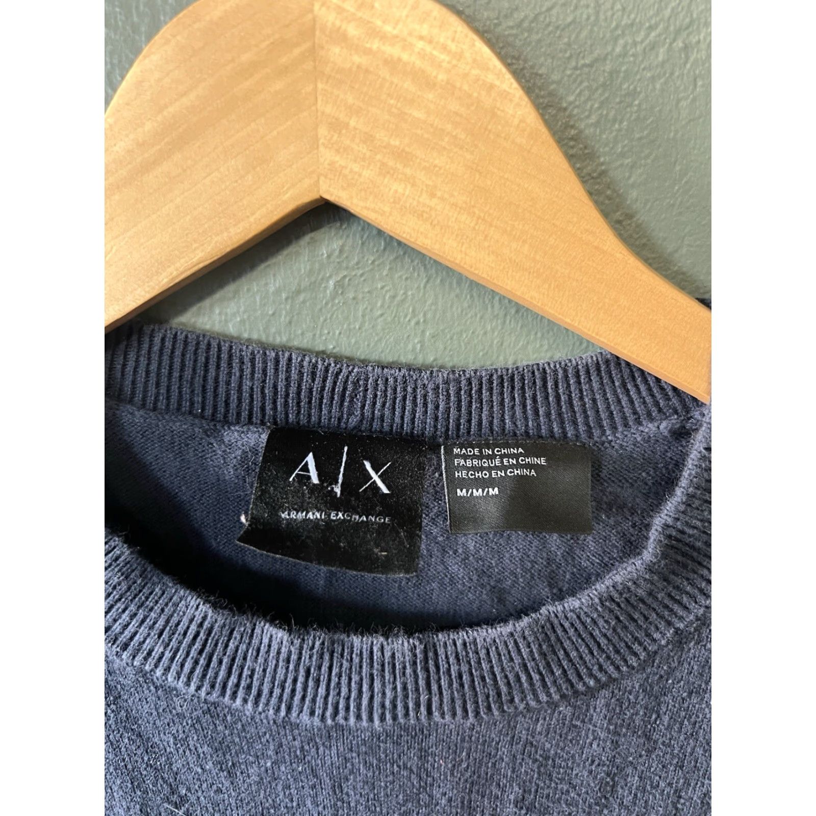 Armani Exchange Armani Exchange Womens Blue Long Sleeve Knit Pullover Sweatshirt M Size Pullover Size M / US 6-8 / IT 42-44 - 3 Thumbnail