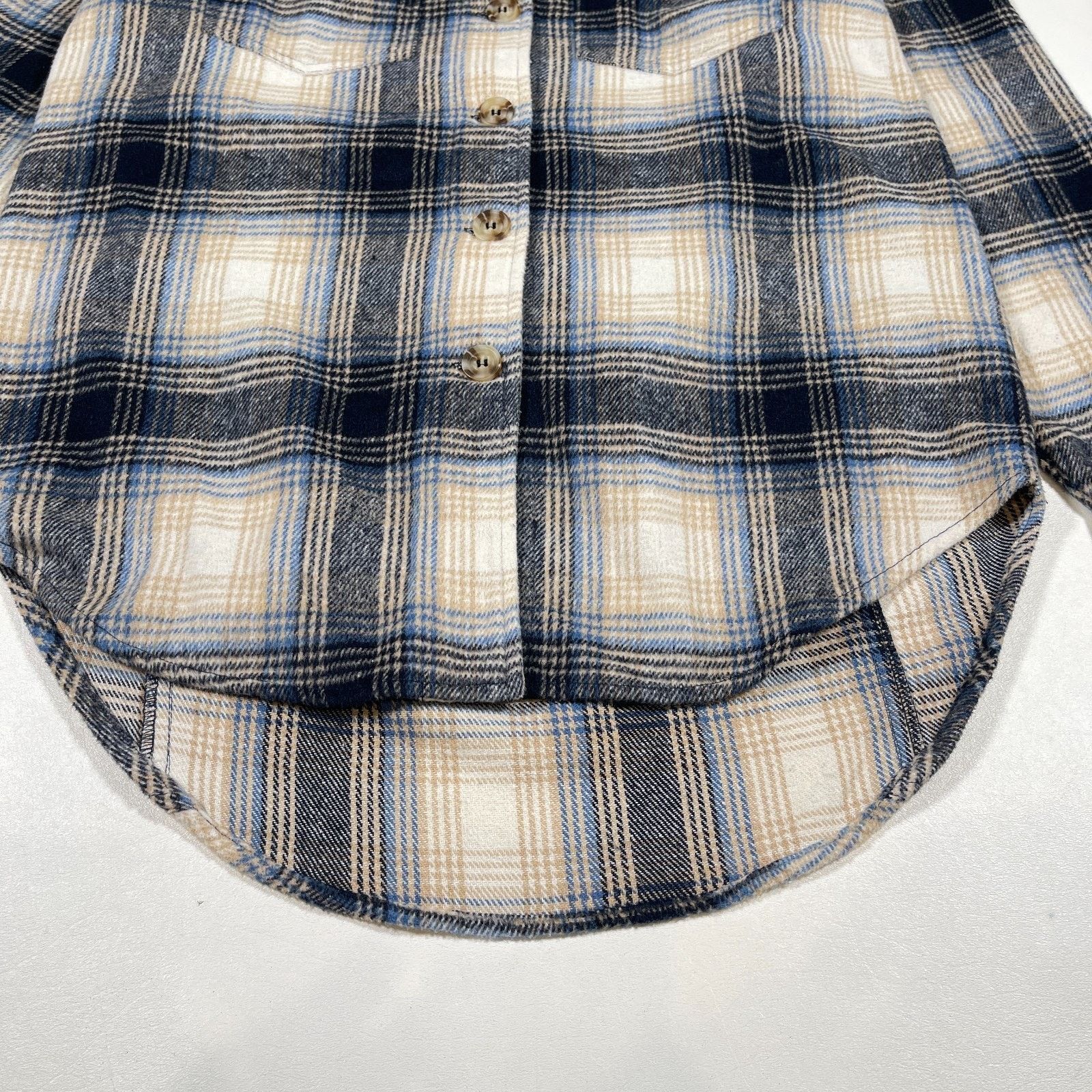 Pink women's oversized plaid flannel shacket Button Up Size S / US 4 / IT 40 - 3 Thumbnail