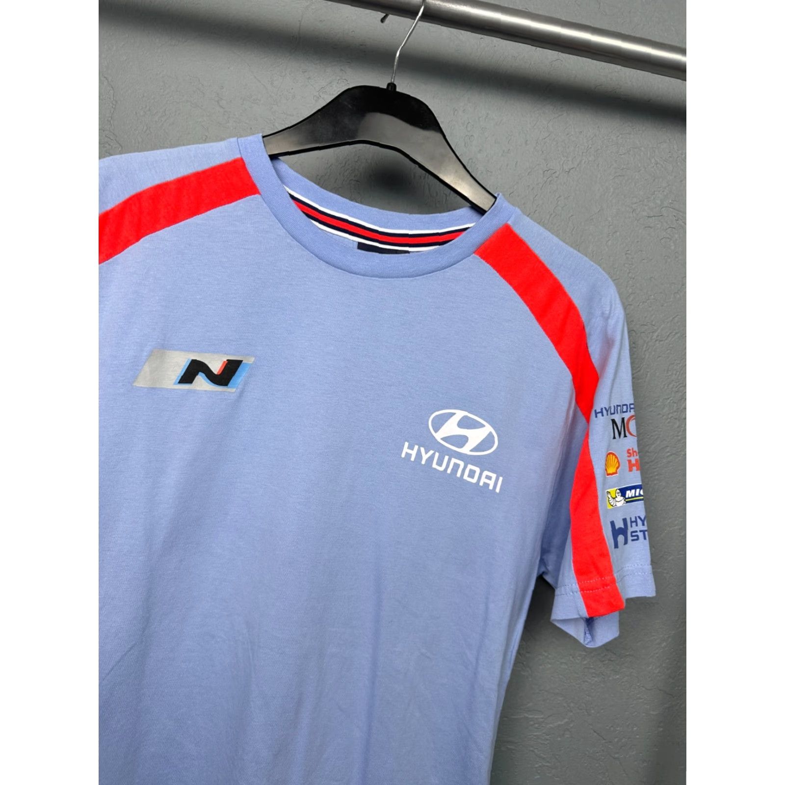 Vintage Hyundai Rally Racing Team Mens T-Shirt S Blue Cotton Graphic Print Crew Neck Short Sleeve Vintage No Size US S / EU 44-46 / 1 - 2 Thumbnail