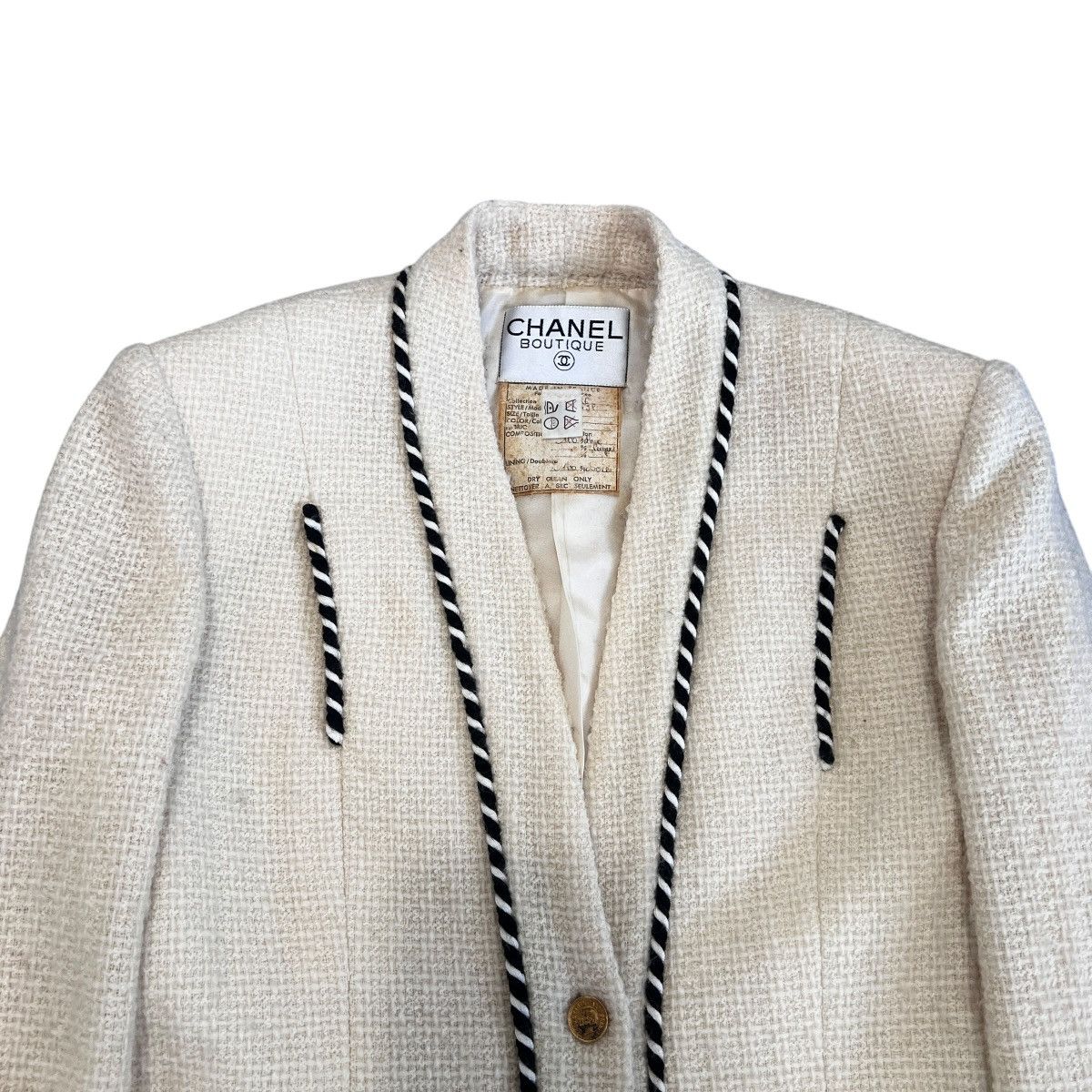 Chanel CHANEL 1986 White Tweed Jacket & Skirt Set-Up 36 Size XS / US 0-2 / IT 36-38 - 3 Thumbnail