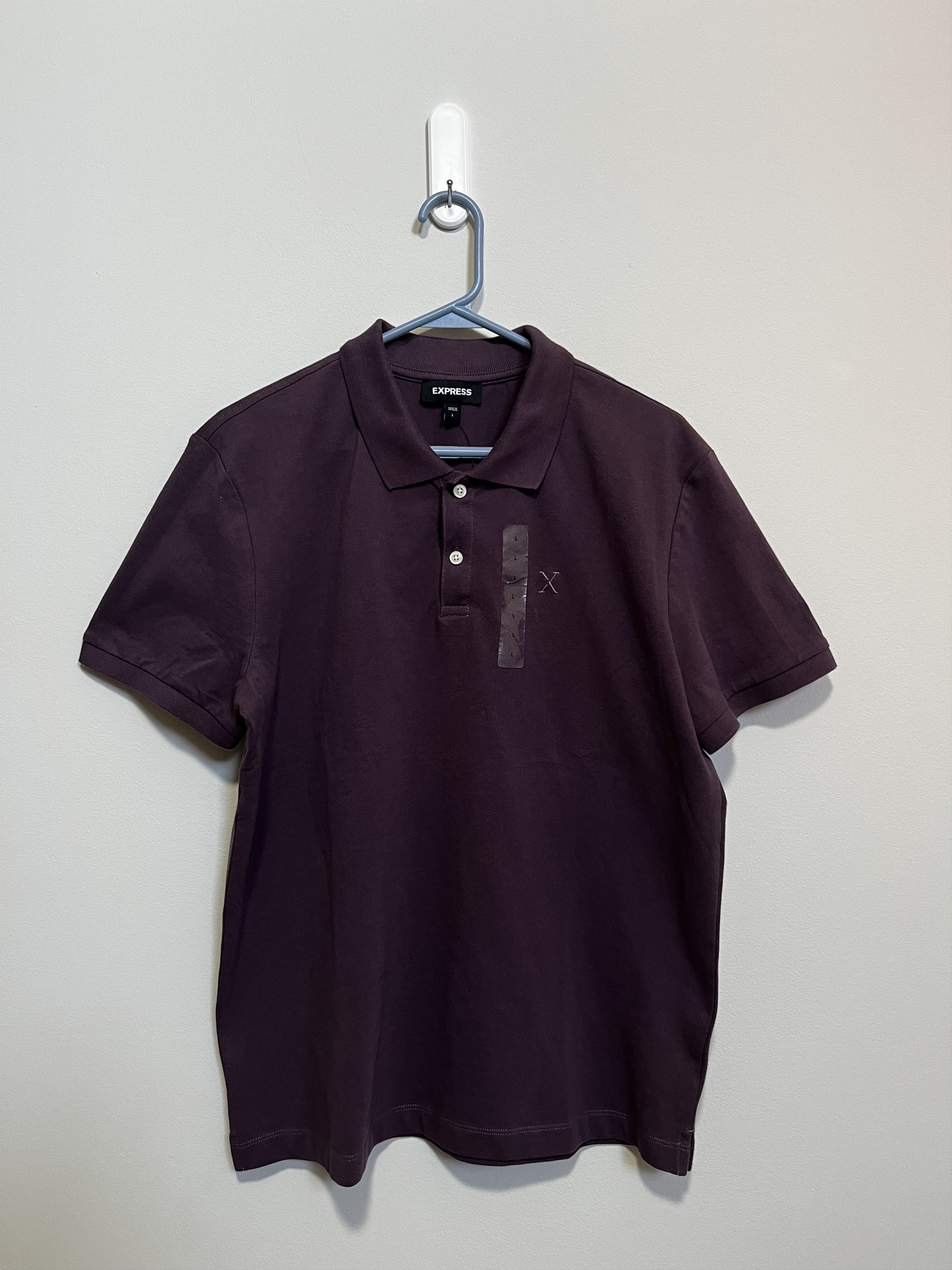 Express Express Men's Purple "X" Logo Polo (Size L) New W/ Tags Size US L / EU 52-54 / 3 - 1 Thumbnail
