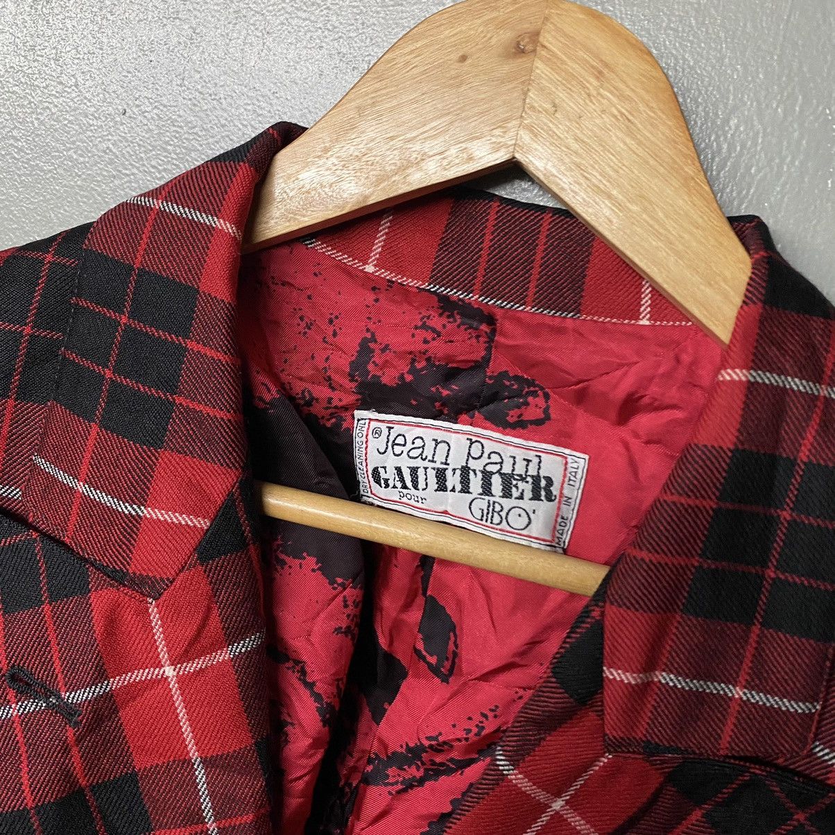 Jean Paul Gaultier Vintage Jean Paul Gaultier Red Tartan Hourglass Jacket Size 40S - 3 Thumbnail