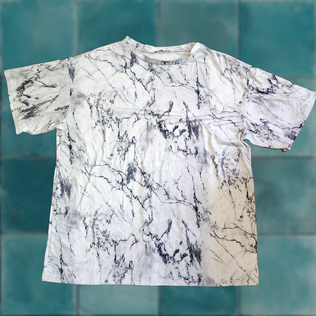 Fashion Nova Fashion Nova Men's Marble Tee T-Shirt - Size M - Brown Black White Crew Neck Short Sleeve Regular Fit All Seasons Lightweight Mens Size US M / EU 48-50 / 2 - 1 Thumbnail
