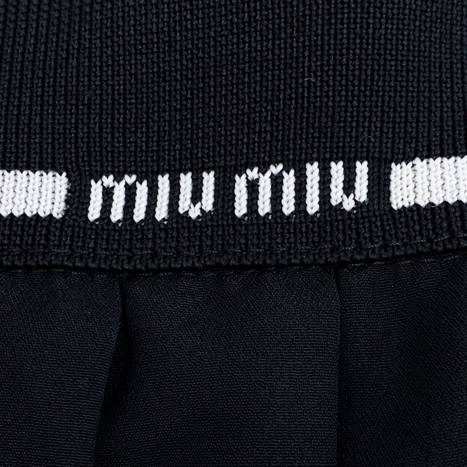 Miu Miu Miu Miu Black Logo Intarsia Pleated Polo Dress (Size S) Size XS / US 0-2 / IT 36-38 - 4 Thumbnail