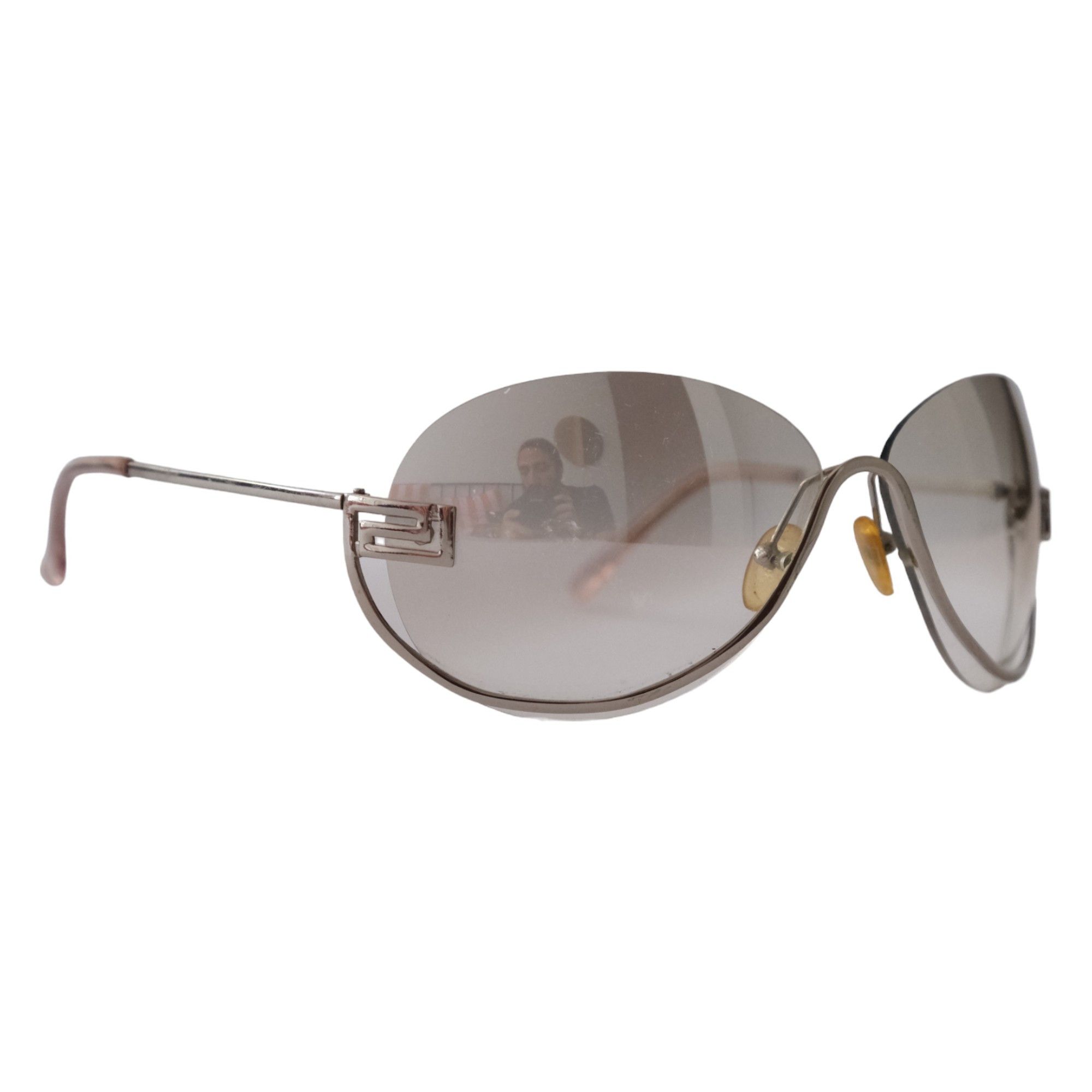 Versace Y2K Mirrored Shield Sunglasses Size ONE SIZE - 1 Thumbnail