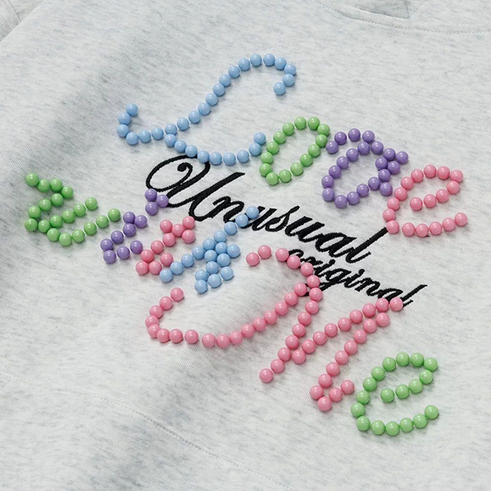 Vintage Men's trendy loose casual beaded letter hoodie Size US M / EU 48-50 / 2 - 4 Thumbnail