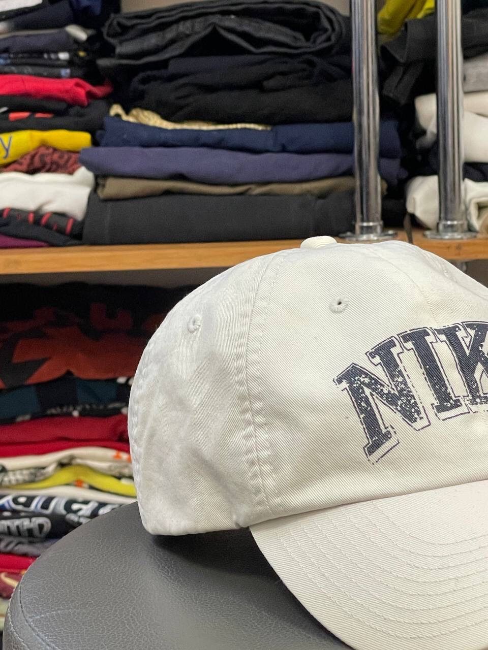 Nike × Vintage Vintage drill y2k Nike Spell Out big Logo Cap Size ONE SIZE - 2 Thumbnail