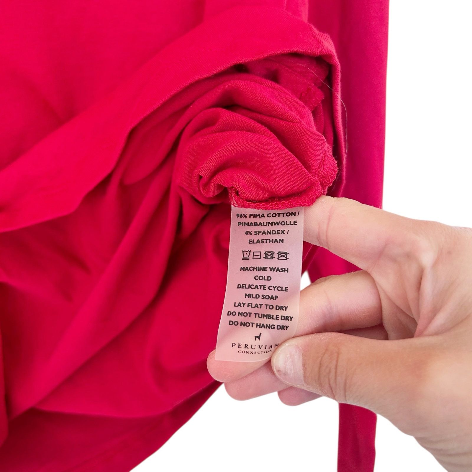 Other Peruvian Connection Red Pima Cotton Mock Neck Ruched Top L Size L / US 10 / IT 46 - 5 Thumbnail