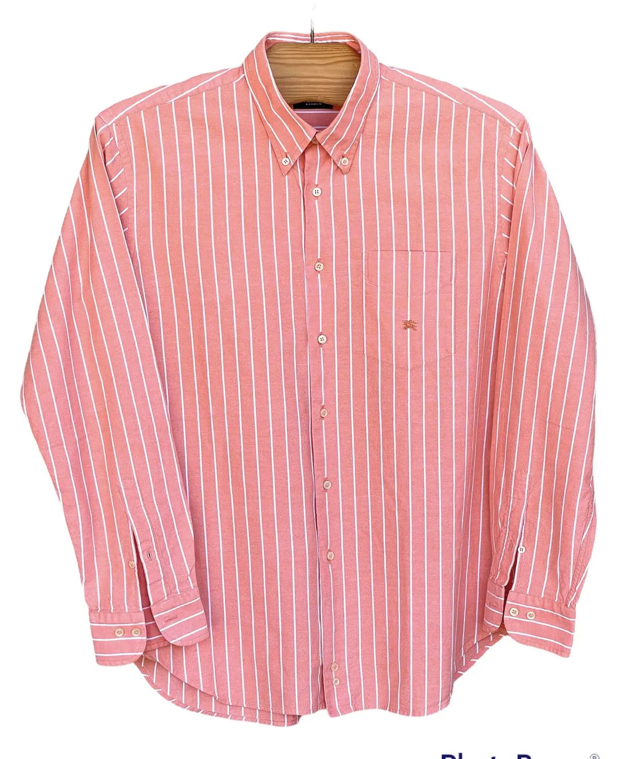 Burberry 🔥 pink salmon Burberry London striped shirt size xl Size US XL / EU 56 / 4 - 2 Thumbnail